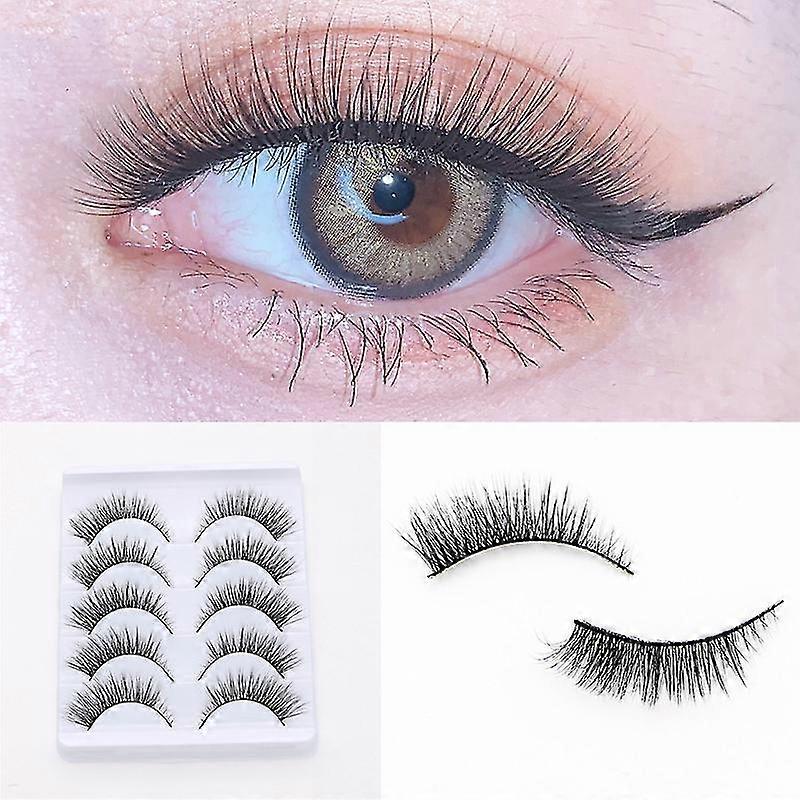 3d Fake Lashes Eyeliner Sticker With 5 Pairs Most Natural Looking Easy Operation Comfortable To Wear For Daily Life