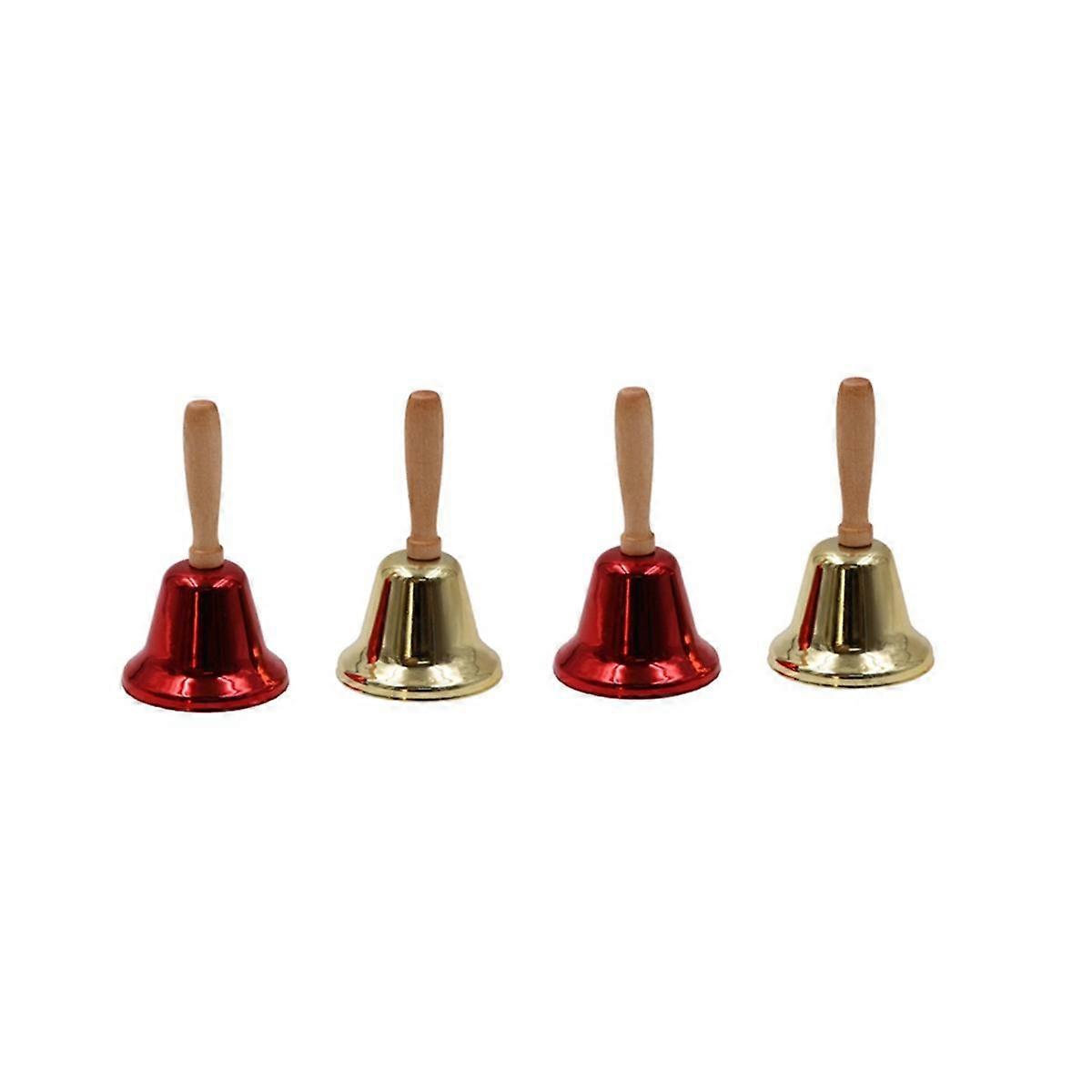 4Pcs Christmas Bell Mini Bell Water Table Desk Bell for Service Bell for Crafts Bell for Teacher Pa