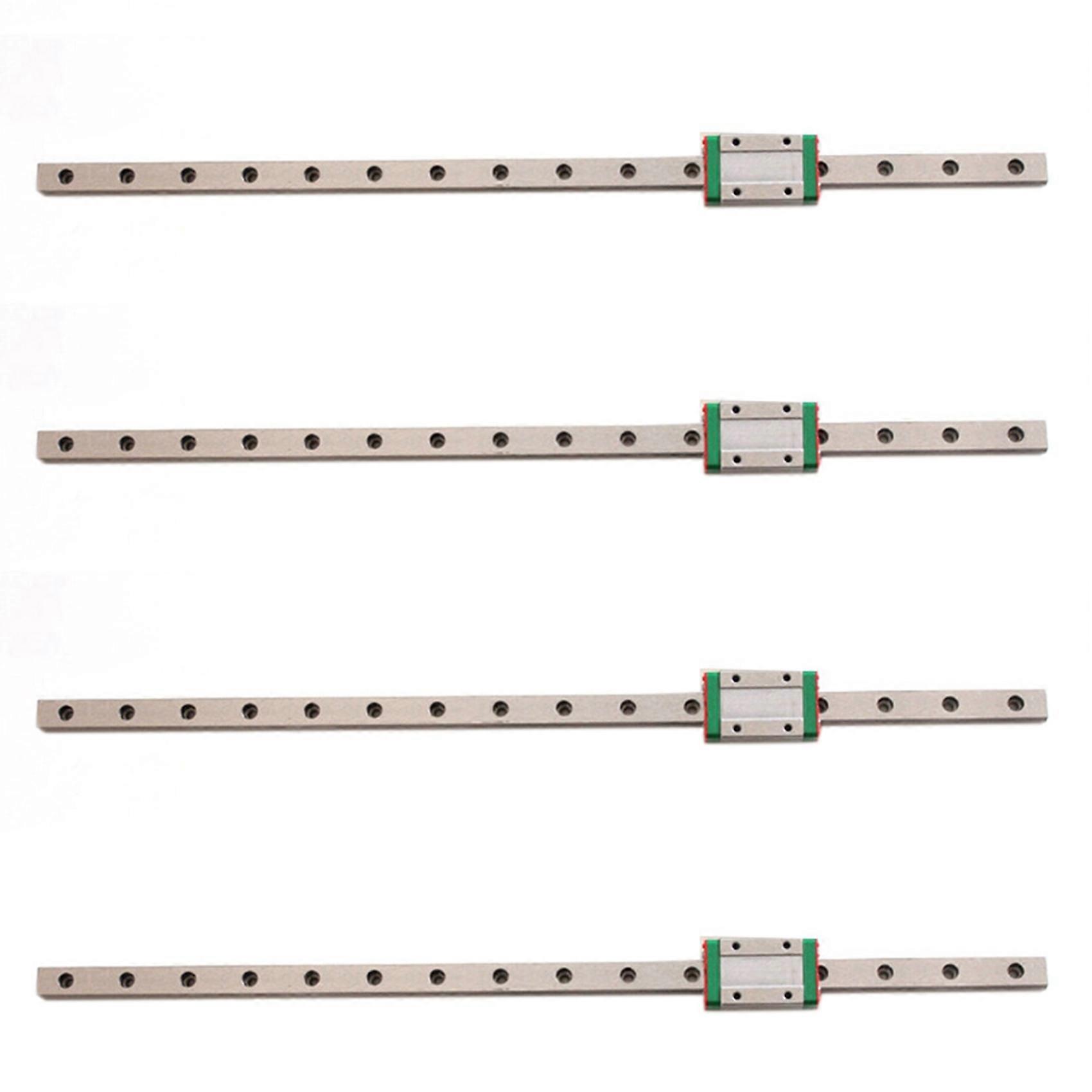 4Pcs 9mm Linear Guide Miniature Rail MGN9 400mm Linear Rail and 4 Pcs MGN9H Miniature Rail Slider