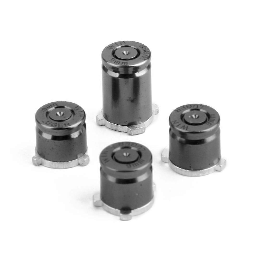 4pcs Aluminium Metall Bullet Buttons Mod Kit Set für einen Controller Schwarz