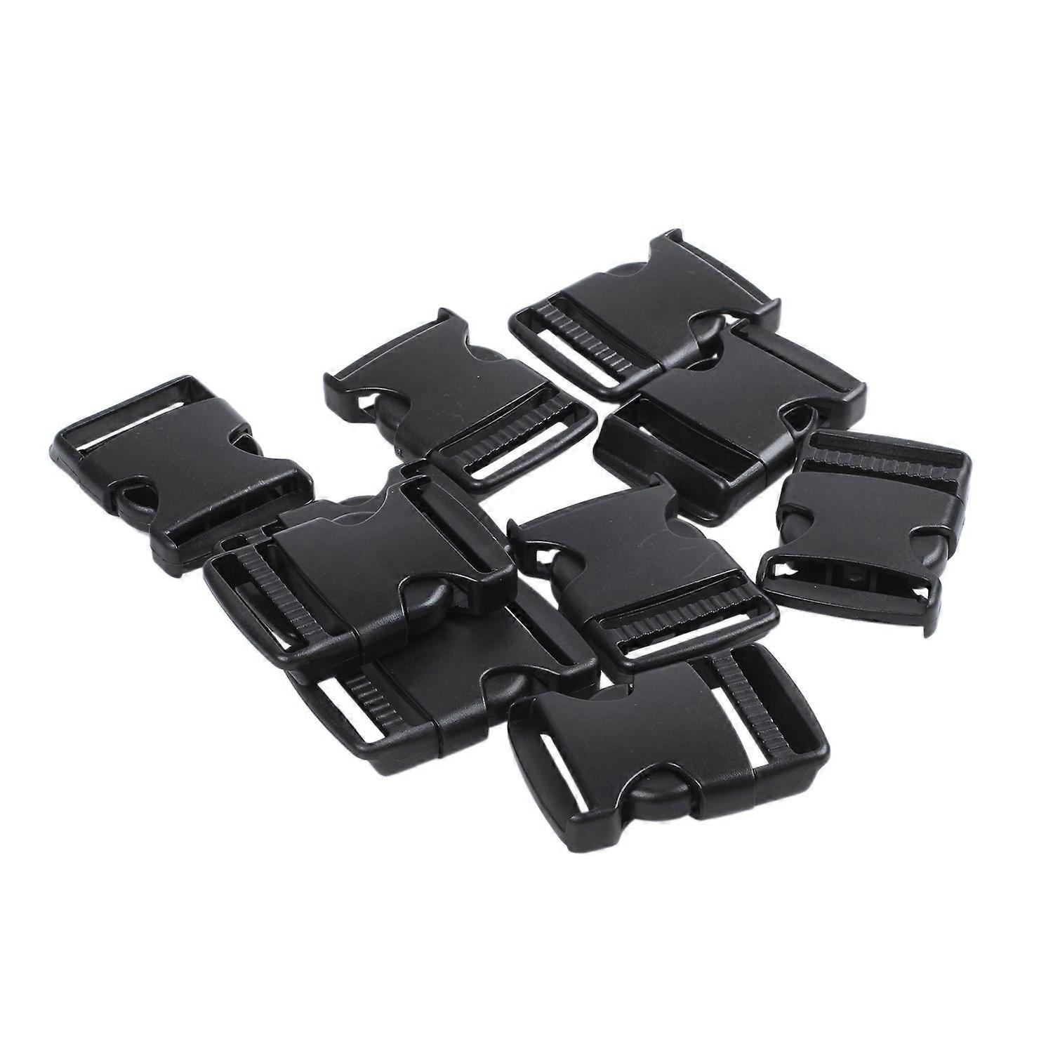 10x Hard Plastic Strap Band Belt Side Release Buckle 3cm Width Black