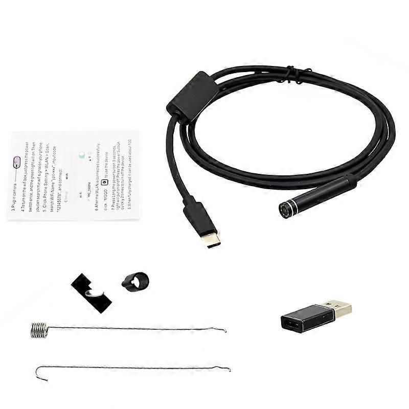 7MM Type-C Endoscope USB Inspection Borescope Camera Flexible Pipe Car 480P Inspect Repair for Android PC Notebook Macbook