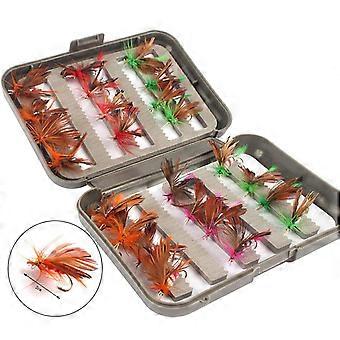 24 deler tørrfluer Fluefiske fluer Kit Bass Laksørret Fluer Flytende/synkende med flueboks