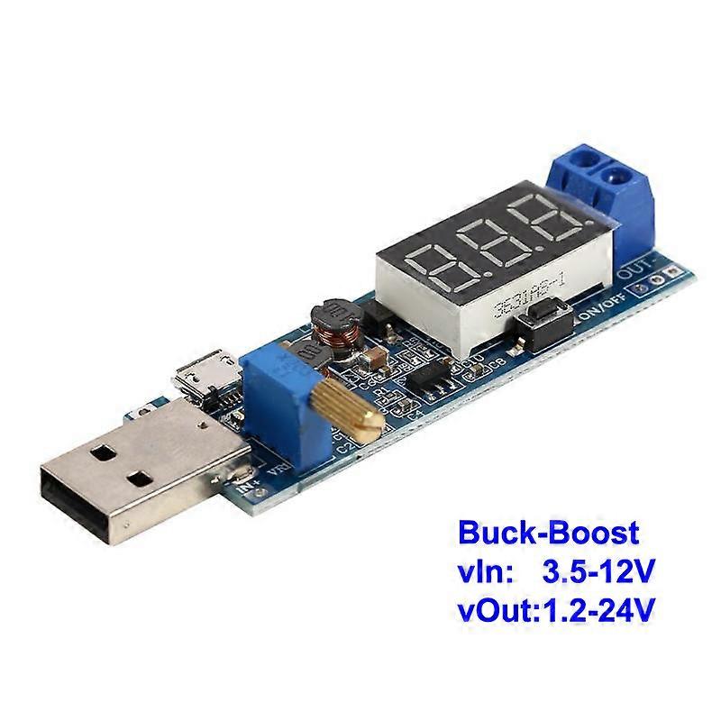 USB 5V DC-DC Buck Boost Converter Power Supply Module Adjustable Voltage Regulators 3.5-12V To 1.2-24V