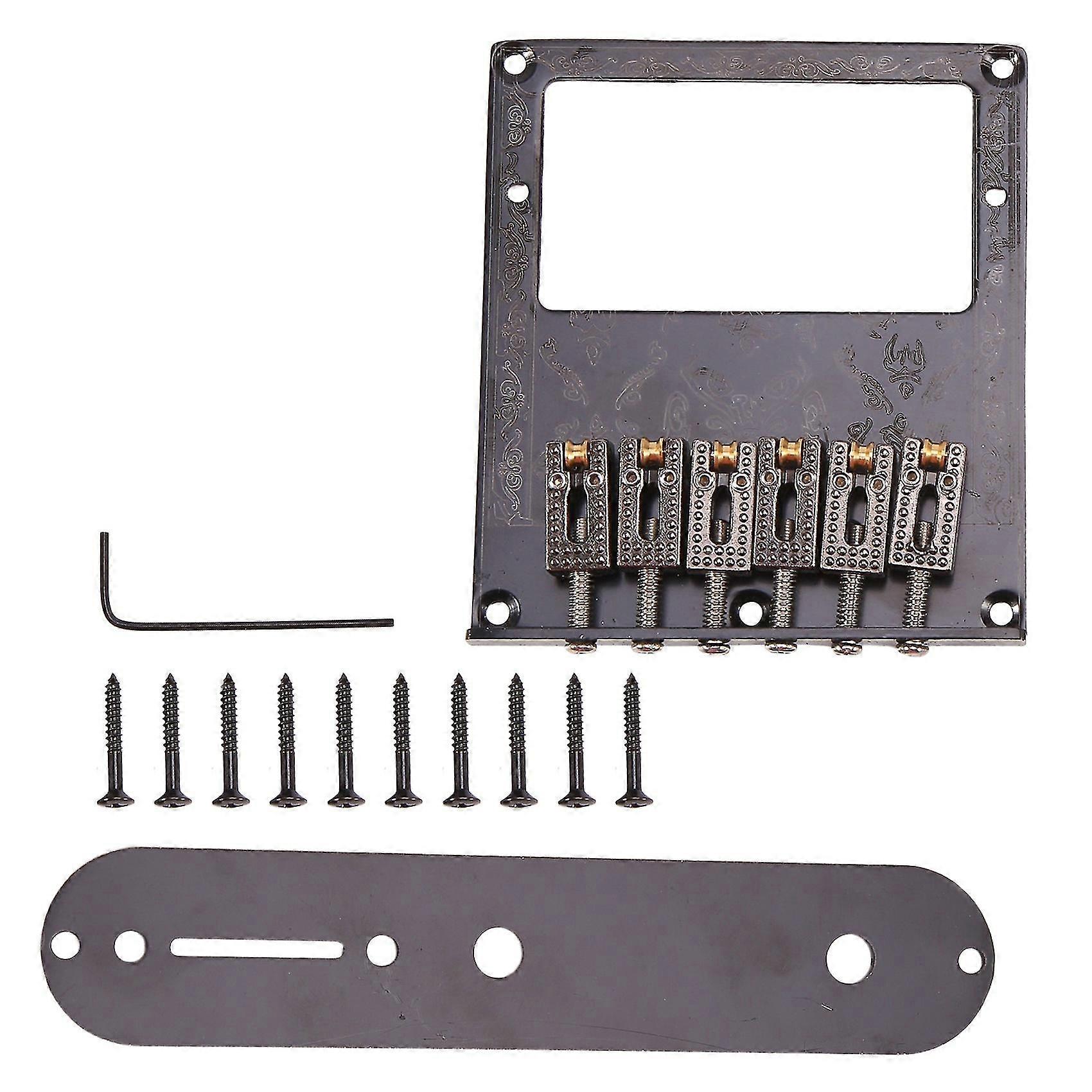 6 String Saddle Volume Control Bridge Plate Replacement with Control Plate for Electric Guitar Repa