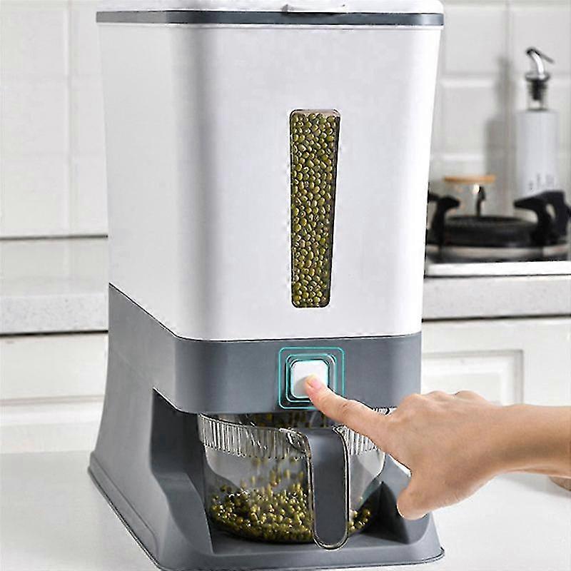 Distributore di riso a pressione Contenitore per cereali sigillato Contenitore per cereali per uso domestico Contenitore per riso Secchio