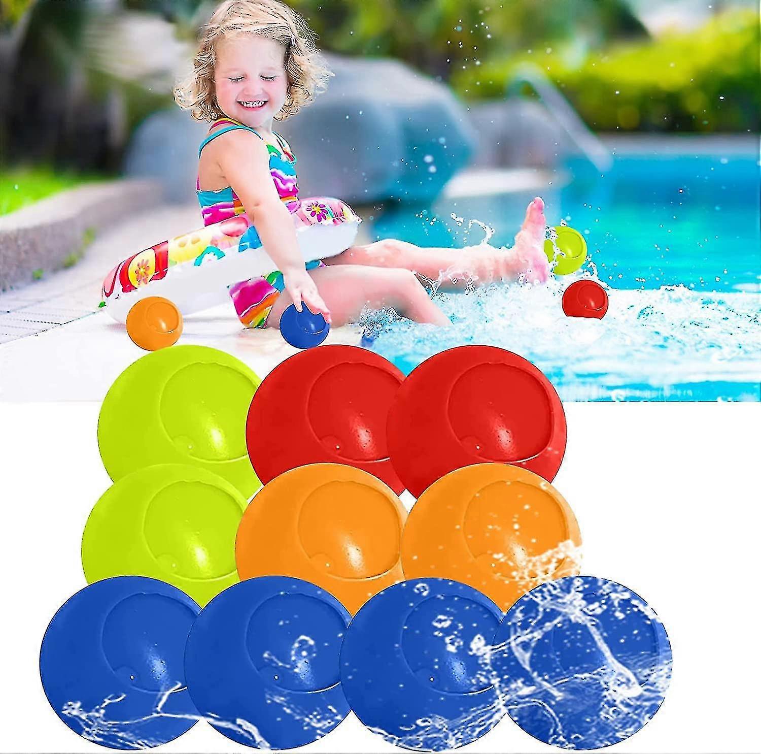 10pcs Reusable Water Balloons - Reusable Water Bomb/balloon Soft Bomb Splash Soaking Ball Mix Color