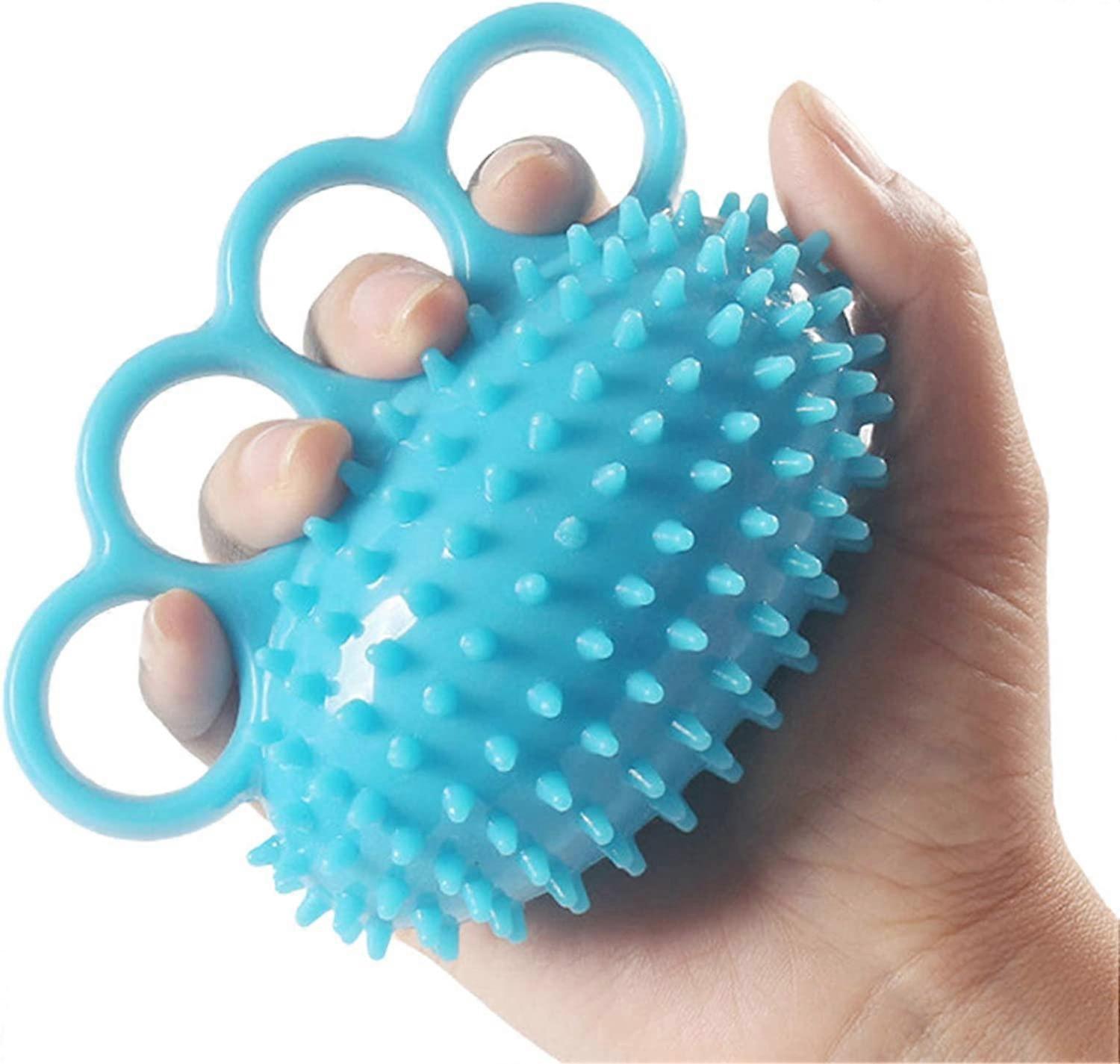 Finger Grip Ball, Hand Strengthener, Four Finger Exercise Ball and Hand Exerciser for Strength, Therapy Ball for Cramps and Recovery