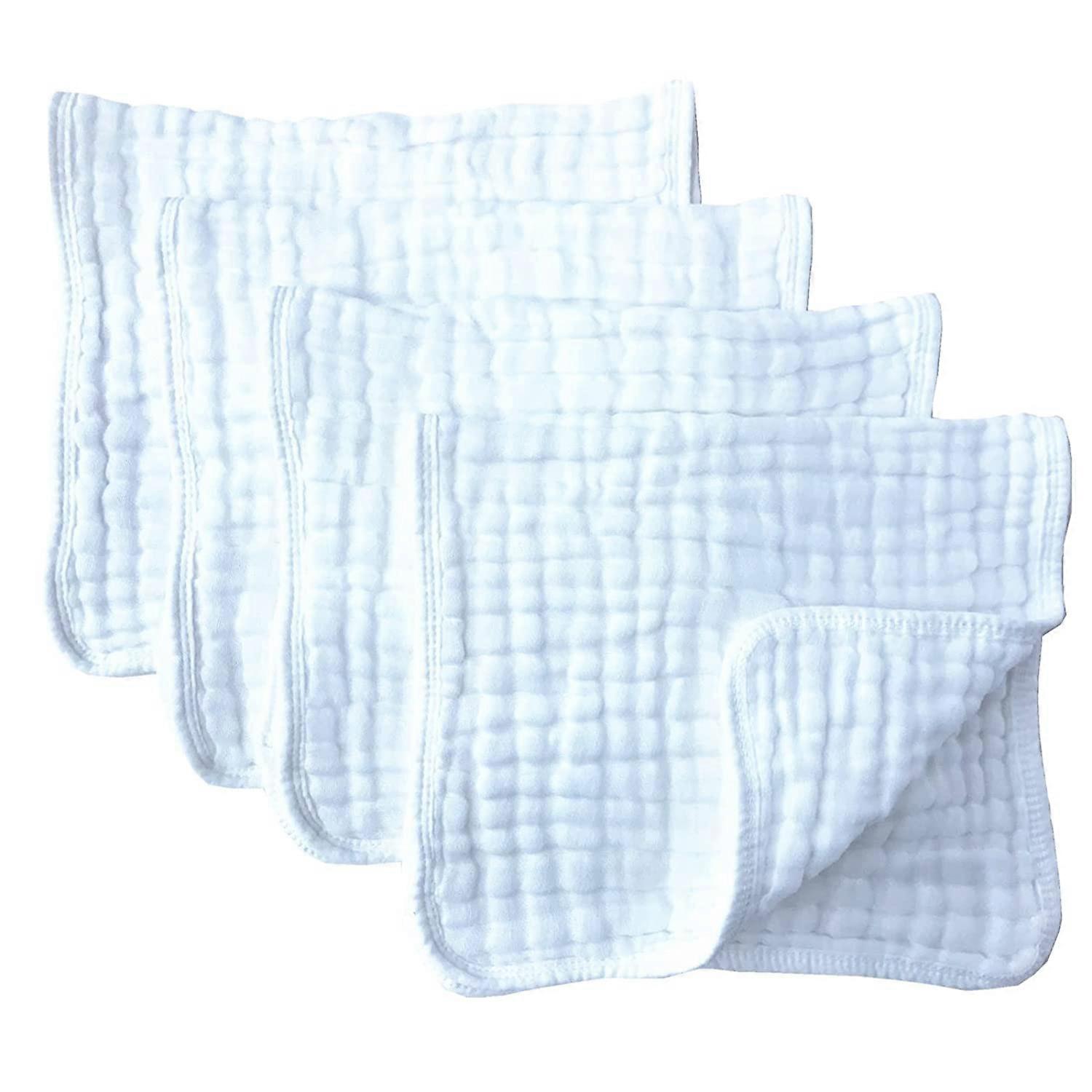 Muslin Burp Cloths Large 20 by 10 Inches Cotton 6 Layers Extra Absorbent and Soft 4 Pack