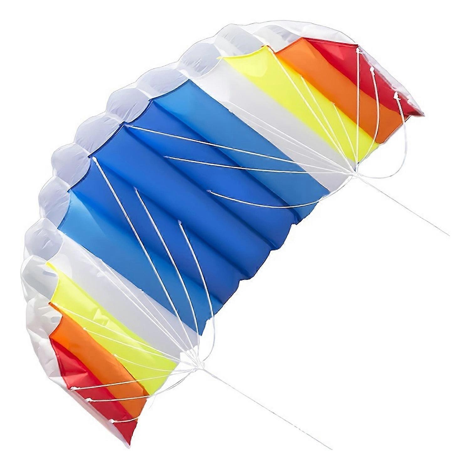 1 Set Stunt Kite Colorful Rainbow Kite Easy to Fly Dual Line Parafoil Kite Tear-resistant Beach Kite