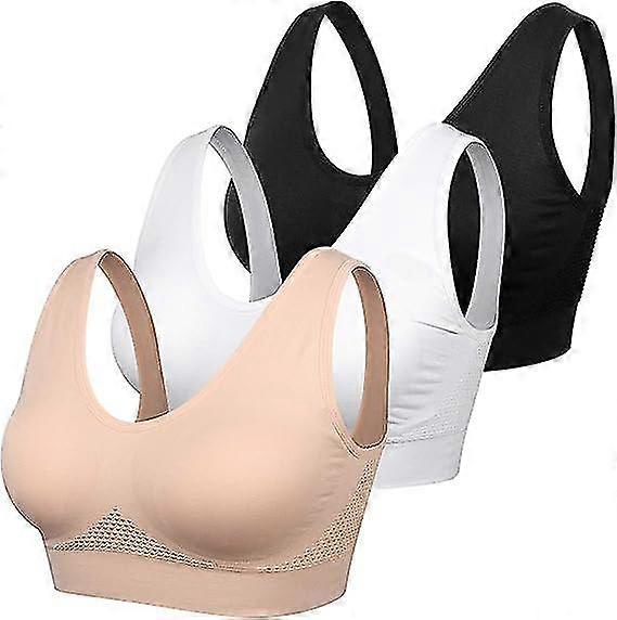 3pcs Soutien-gorge de sport pour femmes, soutien-gorge de yoga respirant Cool Lift, soutiens-gorge de sommeil confortables sans fil sans fil Cool Yoga Soutien-gorge