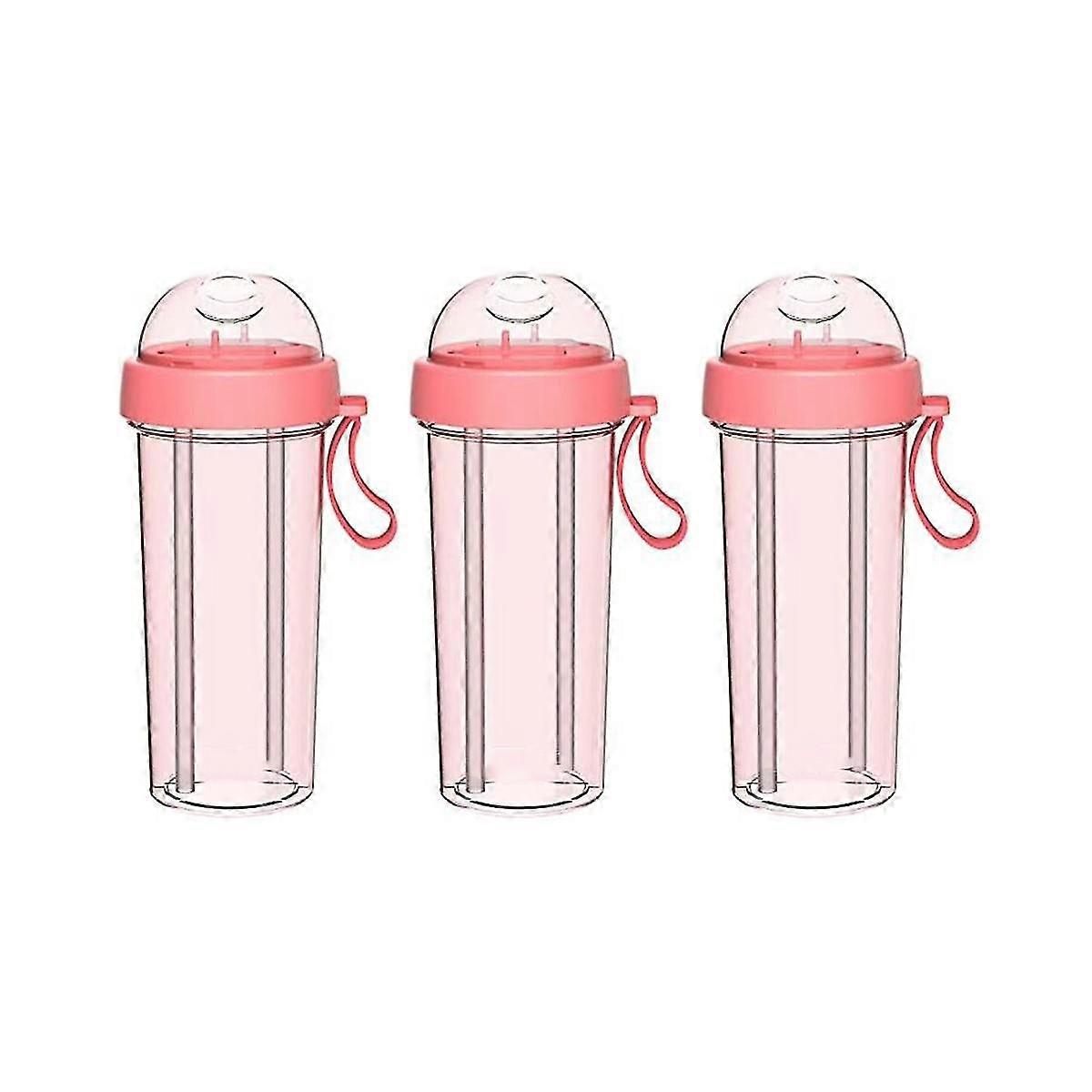 High-value Online Celebrity Double Drinking Cups Cute Girls And Students Outdoor Straw Cups With Handles Portable