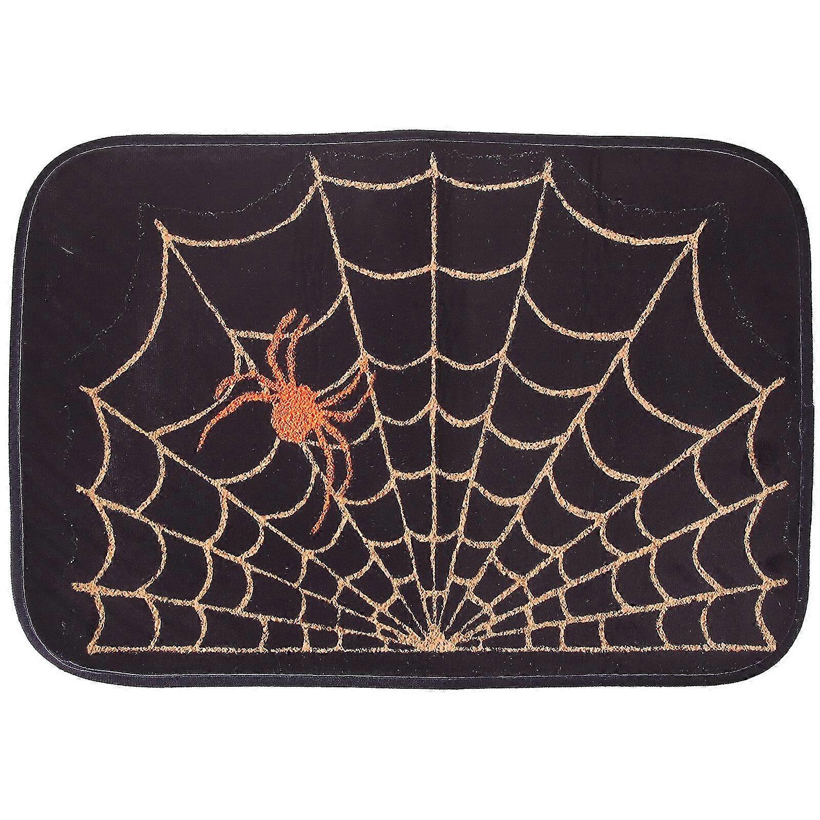 Floor Mat Spider Web Pattern Bathroom Mat Halloween Decoration Front Door Mat