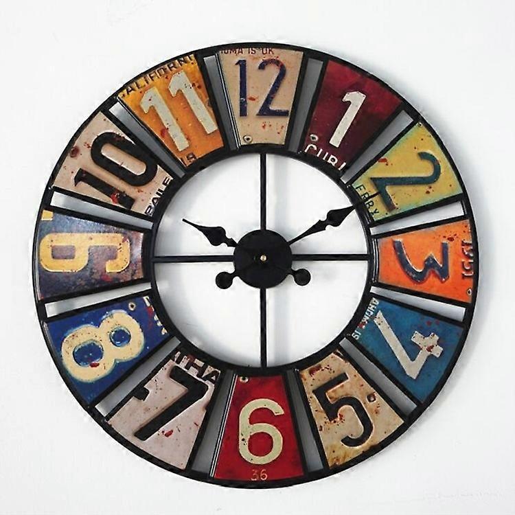Digital Round Vintage Wall Clock