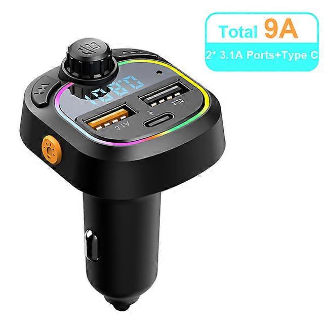 Car Kit Car Bluetooth 5.0 Fm Transmitter Handsfree Car Radio Fast Charger Adaptor Mp3 Player Audio Fm Modulator