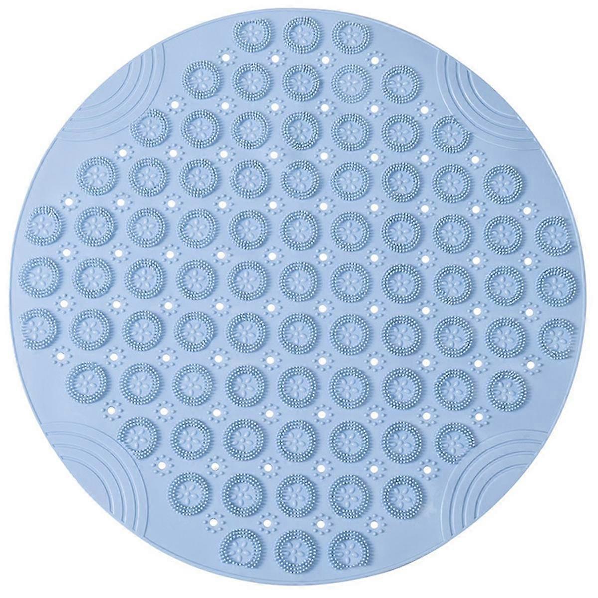 Round Non-Slip Shower Mat Strong Suction Bath Mats with Drain Holes with Raised Massage Loop, D