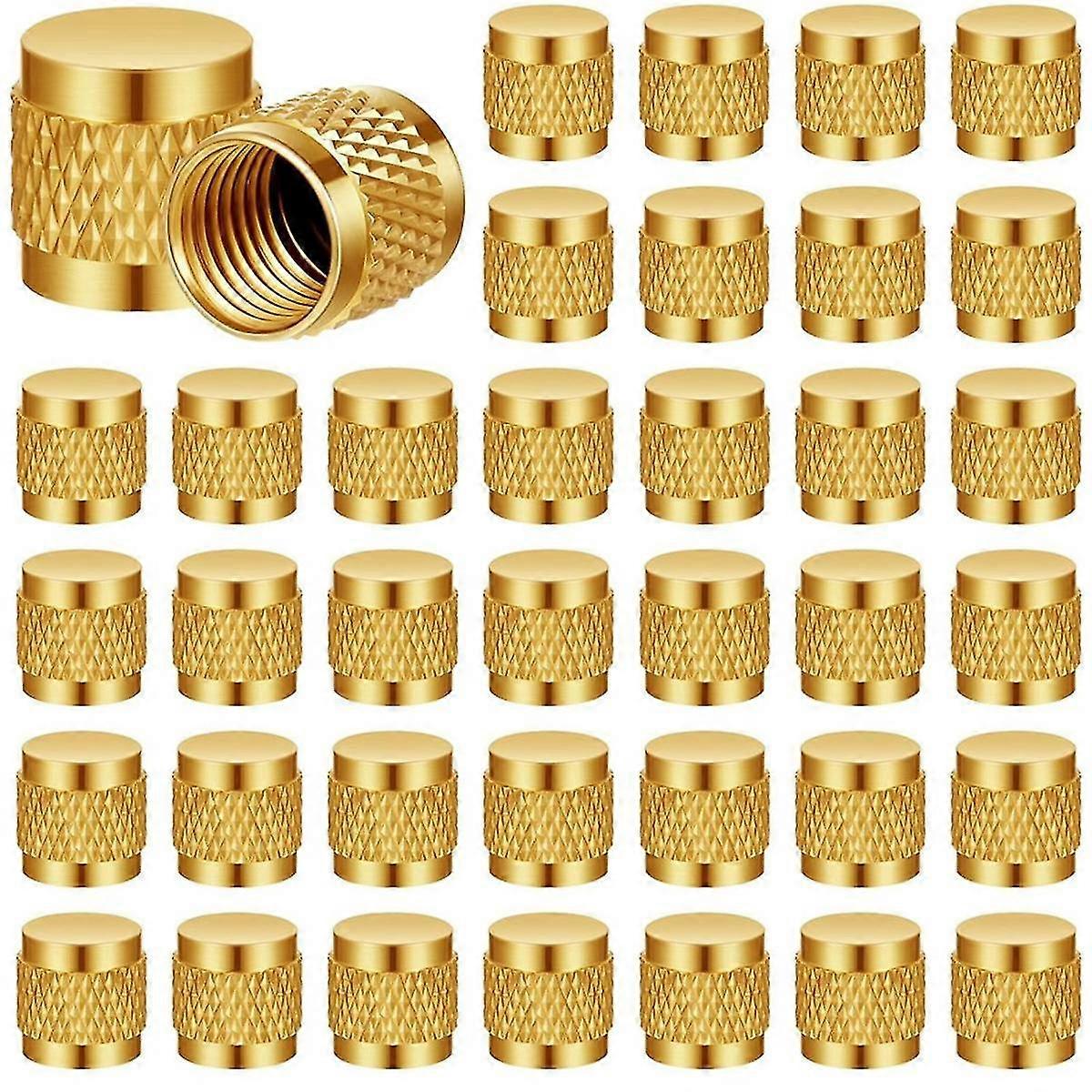 50 Pcs 1/4 Flare Cap, Round Brass with Neoprene O Ring Seal