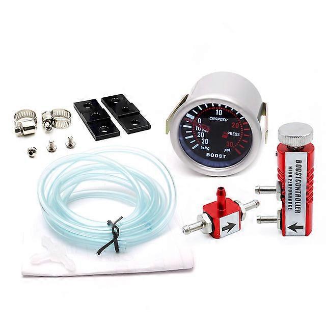 2"52mm Car Smoke Len Turbo Boost Gauge PSI/In.Hg With Adjustable Auto Turbo Boost Controller Kit 1-30 PSI IN-CABIN
