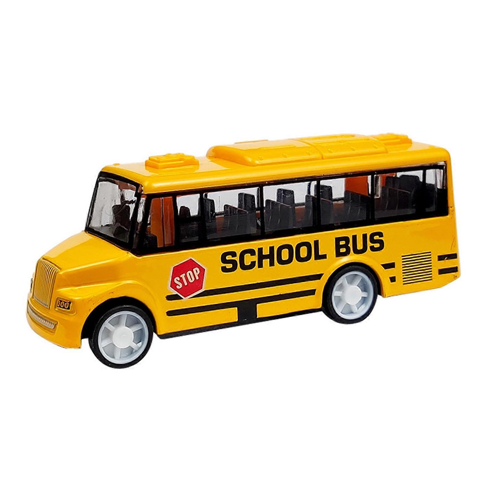 Crash Resistant Model School Bus Toys with Pull -Back Fit for Kids