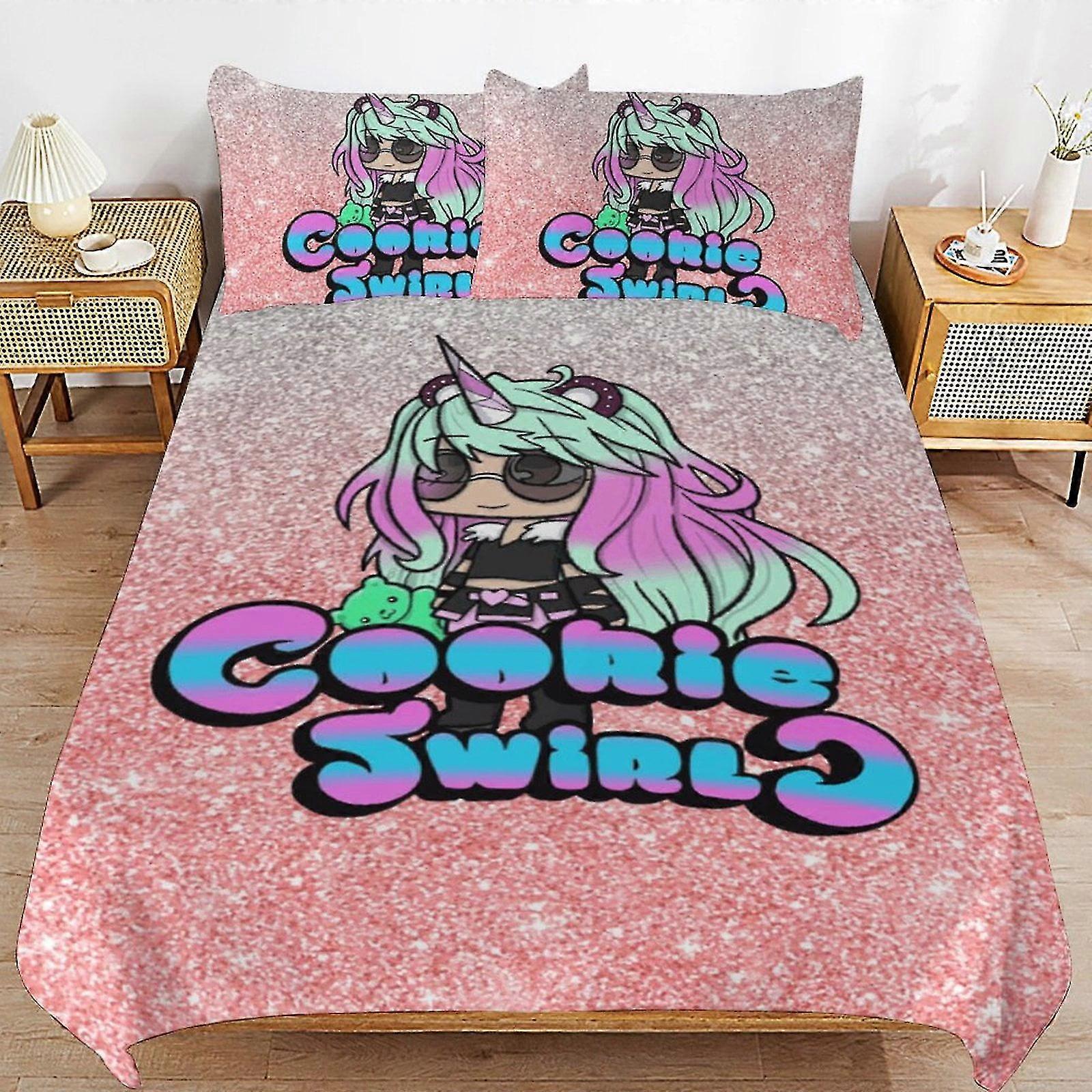 b1027 Lençóis Cookieswirl C Capa de Edredão Capa de Edredão Conjunto de Cama de 3 Peças 1 Capa de Colcha e 2 Fronhas Lençóis gb1027