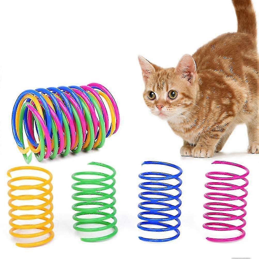 12 stk fargerike Spring Cat Leker, Cat Spring Toy Spring Leker for katter BPA Gratis plast interaktive leker å drepe tid og holde seg i form