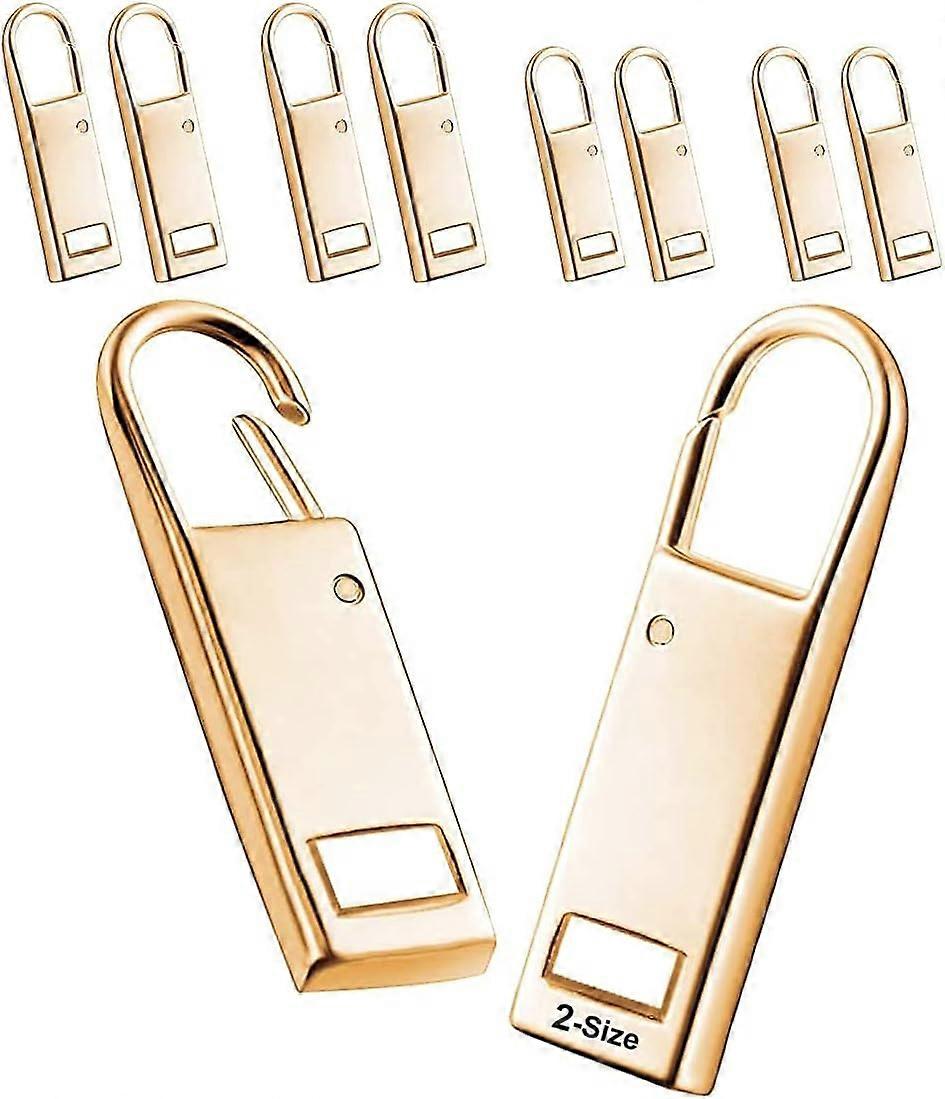 8 pcs (Black/Silver) Gold Zipper Repair Pulls, Replacement Zip Ta