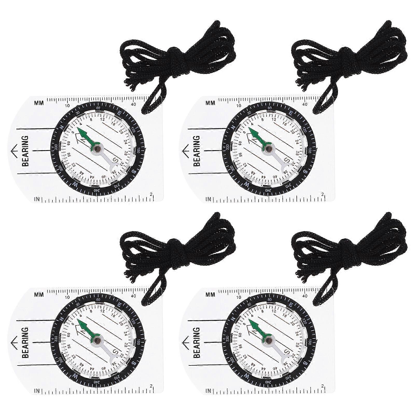 4pcs Small Hiking Compass Portable Pocket Compass Survival Compass Tool Hiking Accessory