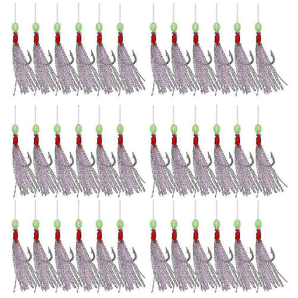 6 Sets Of Colored High-carbon Steel Fish Hooks (1 String Of 6 Baits)