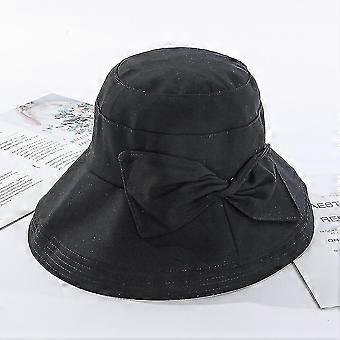 Frauen Bucket Sun Hat Retro Eleganter Bucket Hat Mit Schleife