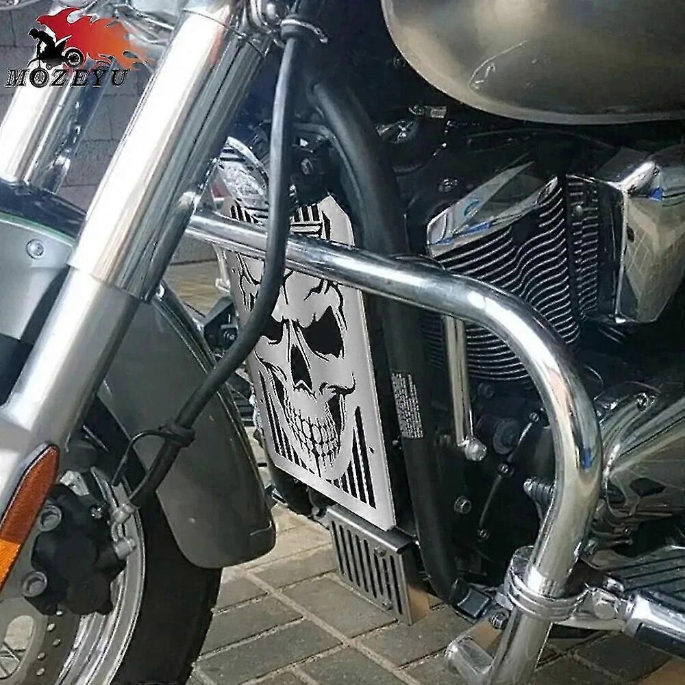 Grille De Protection Pour Radiateur De Moto Kawasaki VN900 Classic/LT/Custom (2006-2018) - Acier Chromé - Type B - Installation Facile