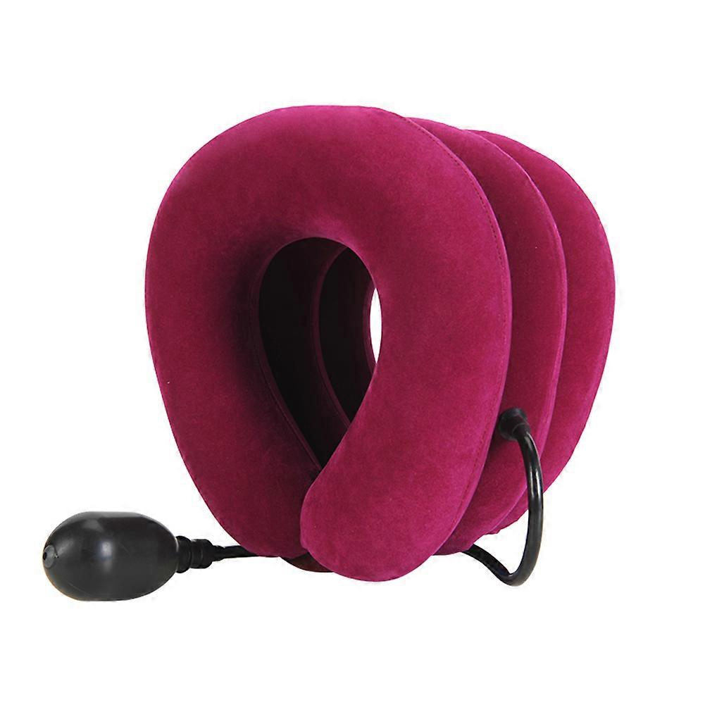 Inflatable Portable Cervical Vertebra Traction Pillow Comfortable U-Shape Soft Massager Head Neck Posture Correction