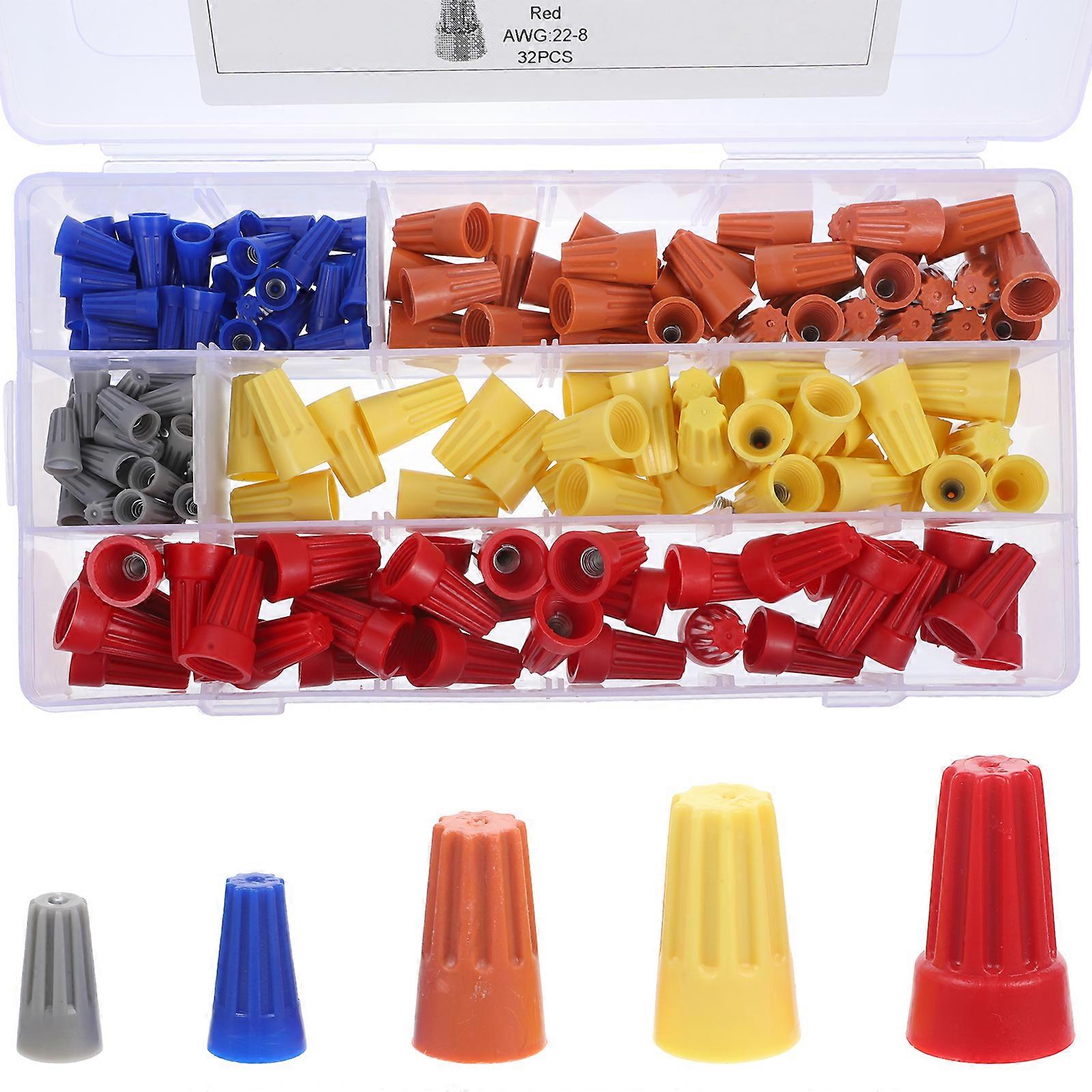 160pcs Electrical Connector Spring Insert Wire Cap Spring Insert Nut Connector