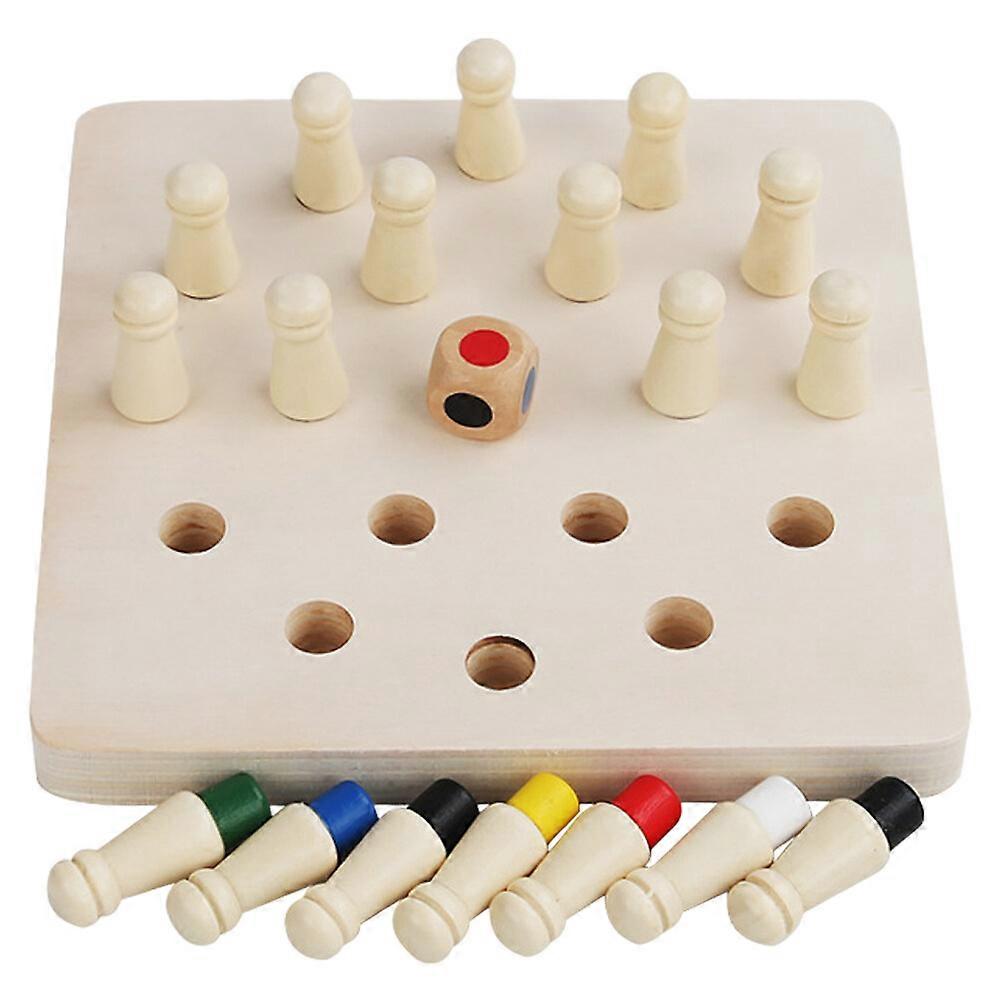 1 Set Wooden Chess Game Toy Kids Memory Chess Plaything Educational Toy