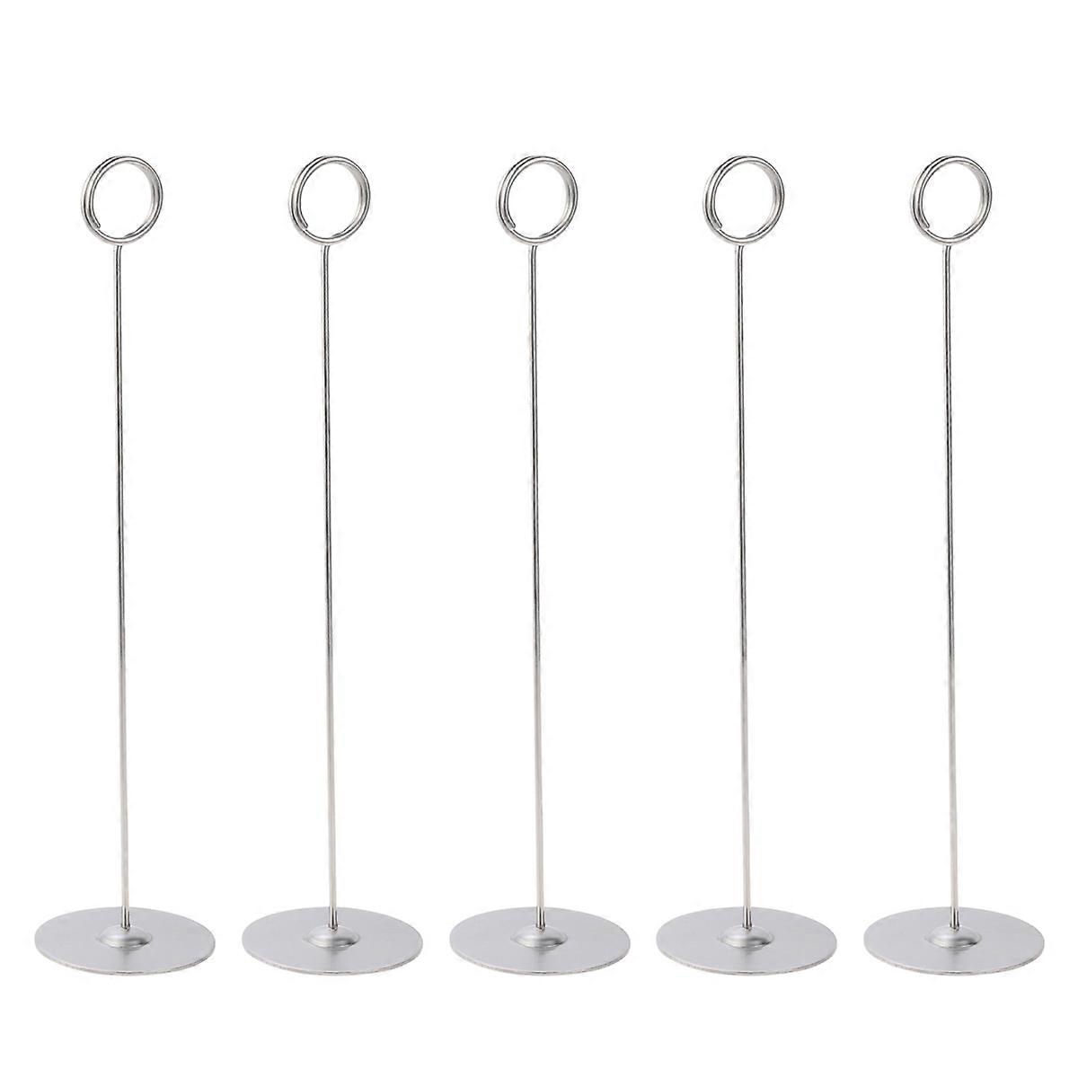 5PCSステンレス鋼のテーブル番号ホルダープレースホルダーサインホルダーフォトスタンド結婚式のレストランホテルパーティーイベント用