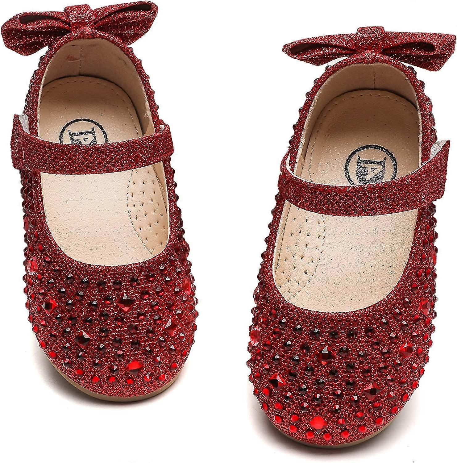 Girls Dress Shoes Princess Glitter Rhinestone Mary Jane Ballerina