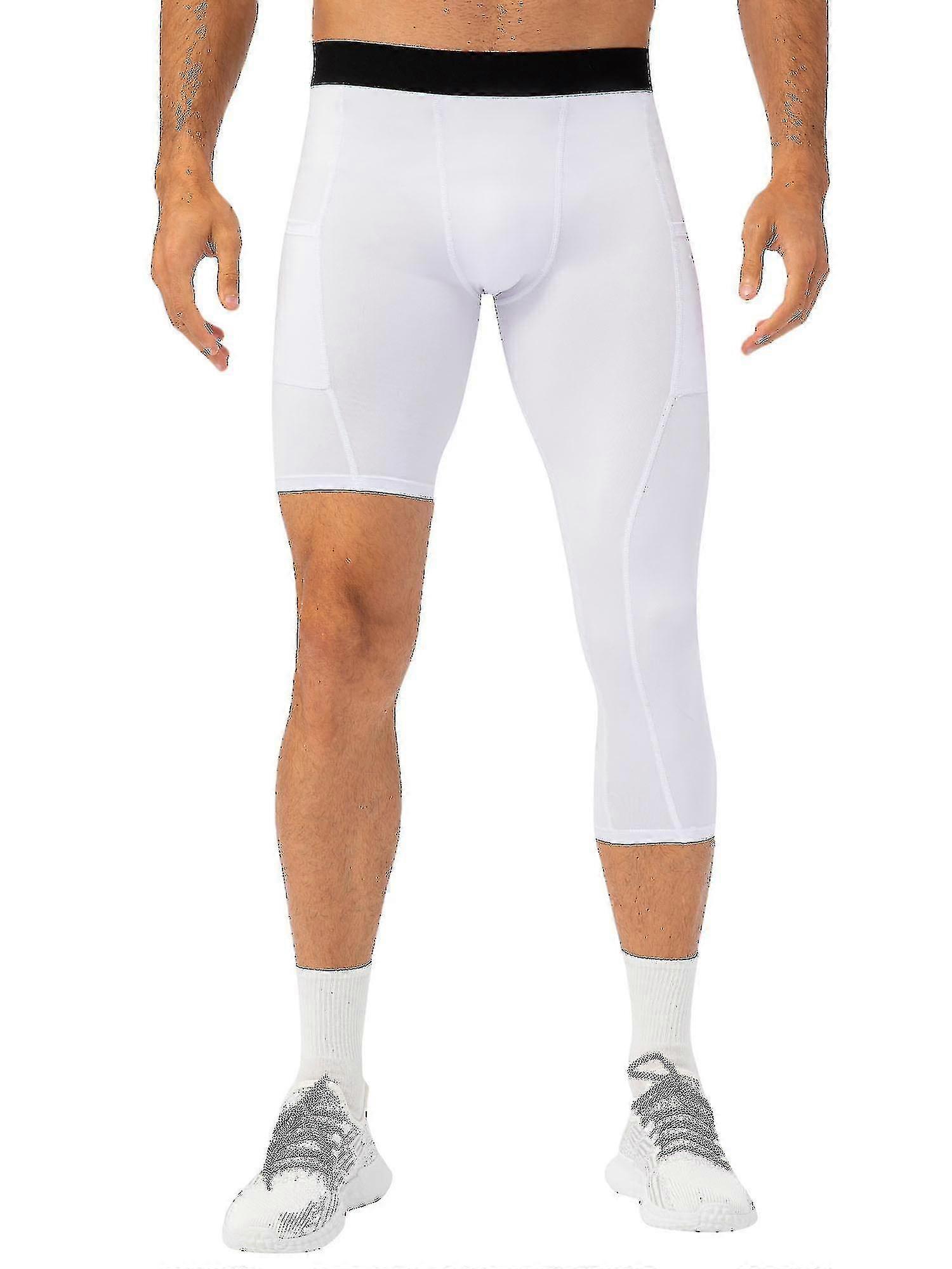 Hommes Une jambe Leggings pour basket-ball Poches latérales Entraînement physique Collants à jambe unique Hk