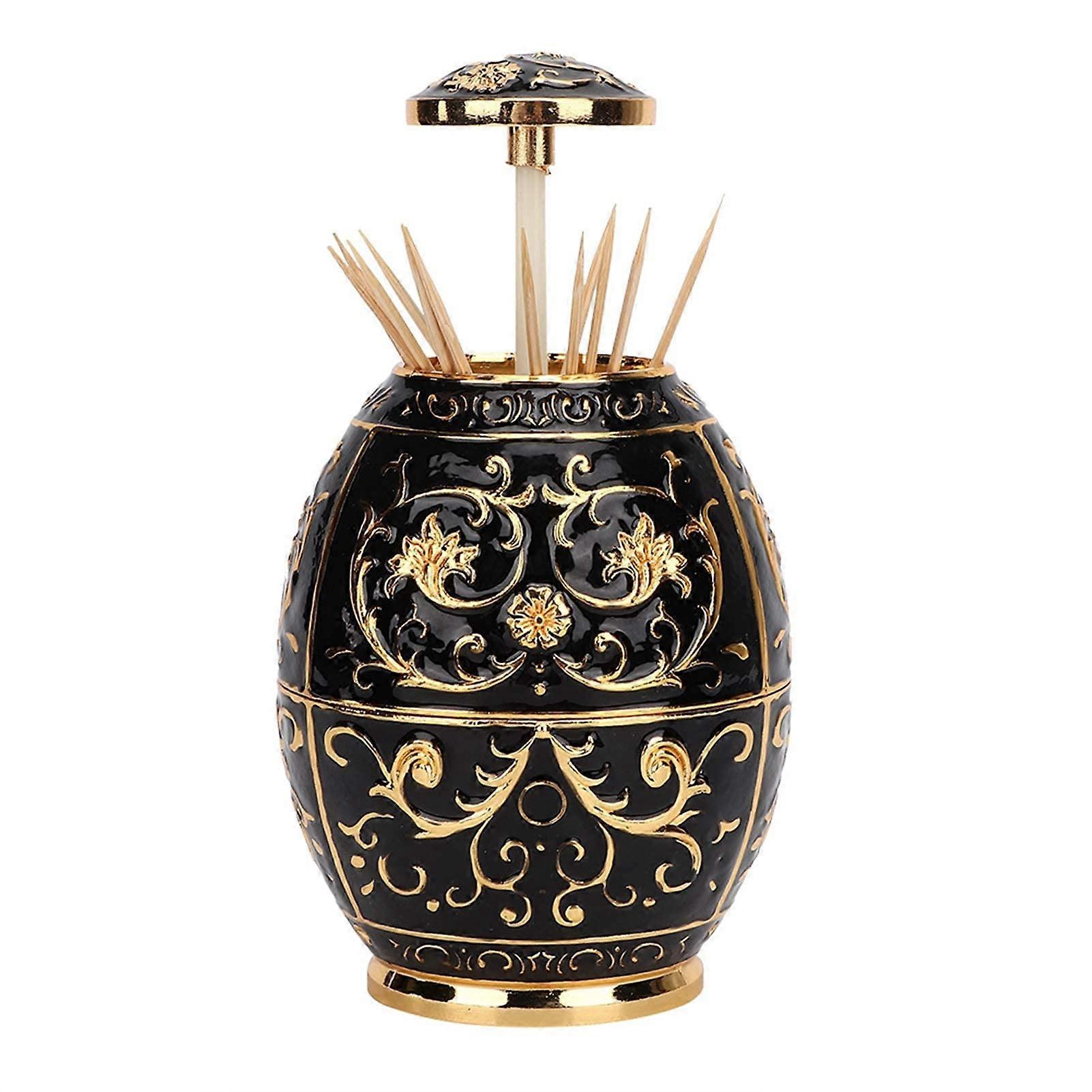 Toothpick Holder, Automatic Retro Toothpick Dispenser Pop Up Retractable Toothpick Box for Home Restaurant Cafe Bar