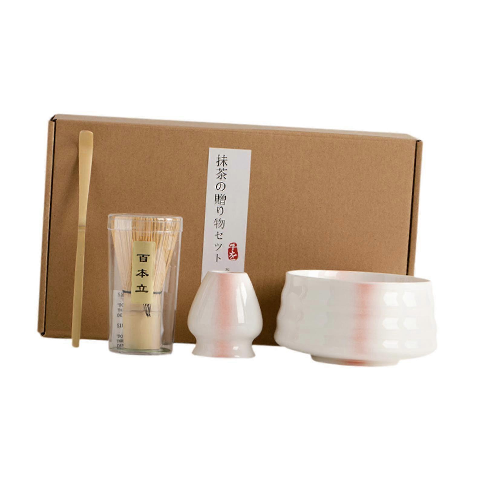 Matcha Tea Set Tea Making Tools Set Handmade for Tea Lovers Matcha Whisk Set Vertical Lines