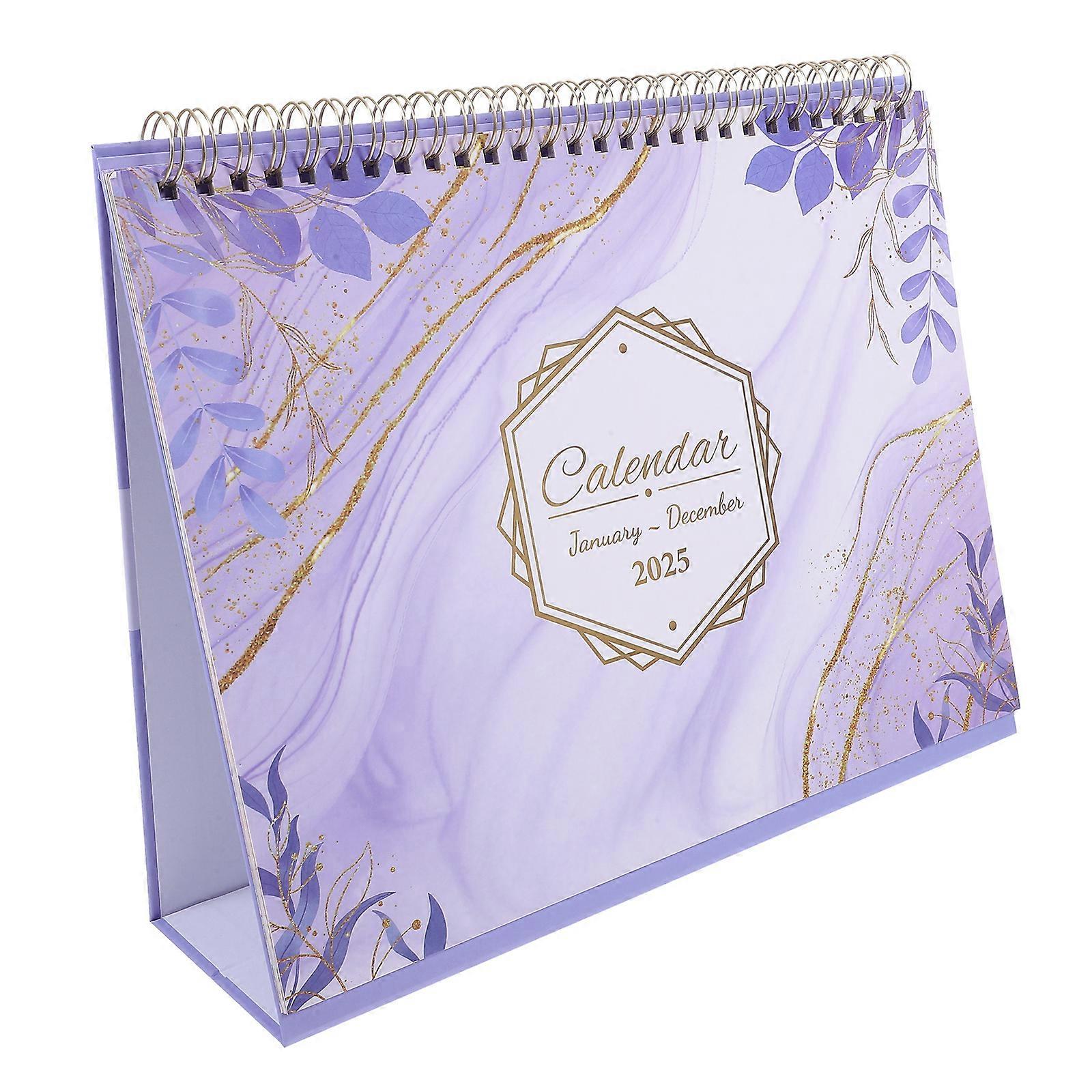 2025 Desk Calendar Standing Flip Desktop Calendar Small Desk Calendar From Jan. 2024 - Dec. 2025, Stand Up Calendar Twin-wire Binding