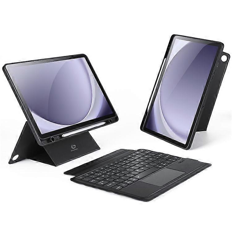 DUX DUCIS DK Series Compatible For Samsung Galaxy Tab A9+ Bluetooth Keyboard (Czech) with Leather Stand Case