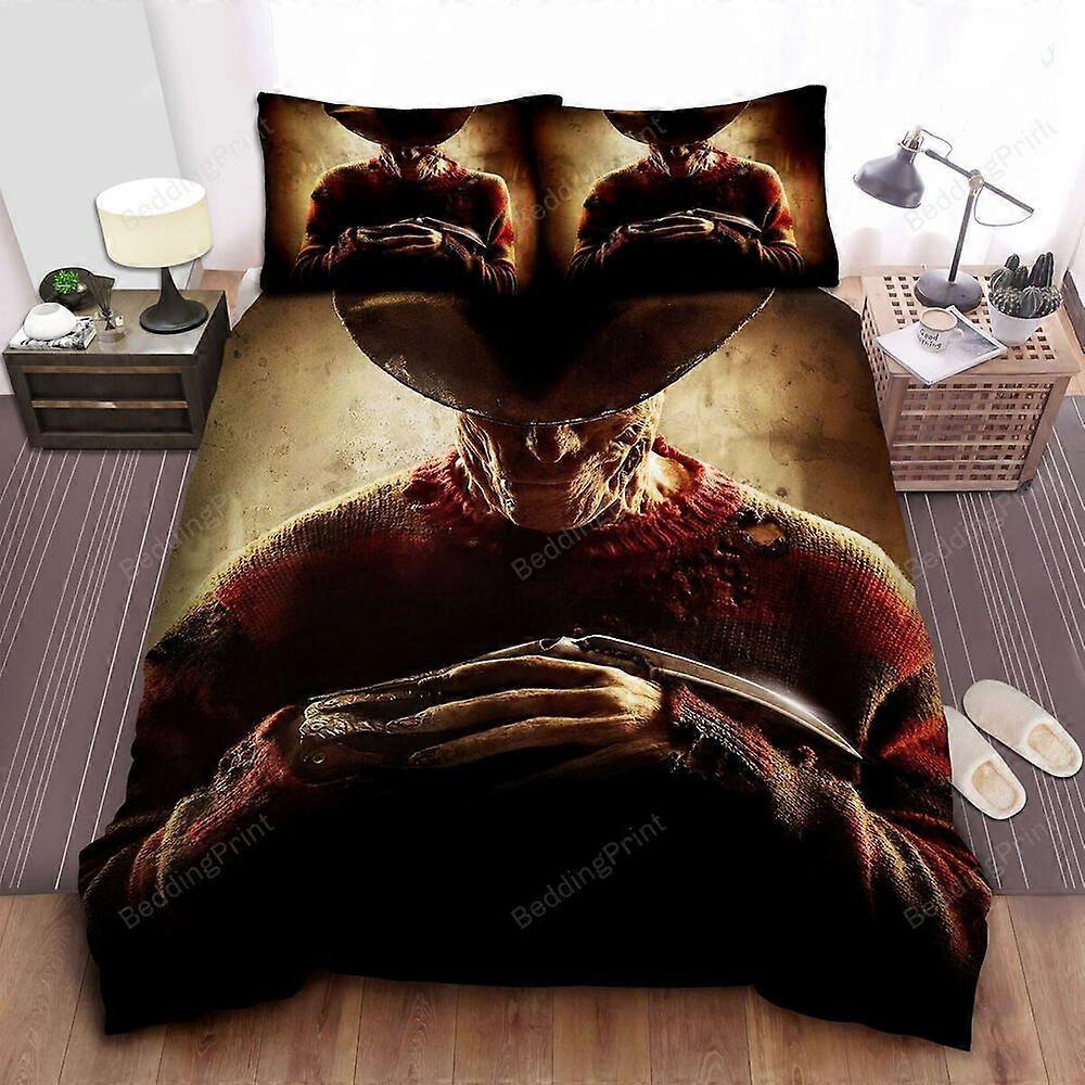 v477 Lakan Freddy Krueger Lakan Påslakan Sängkläder Set Örngott3-delat sängkläder (1 påslakan + 2 kuddar) y477