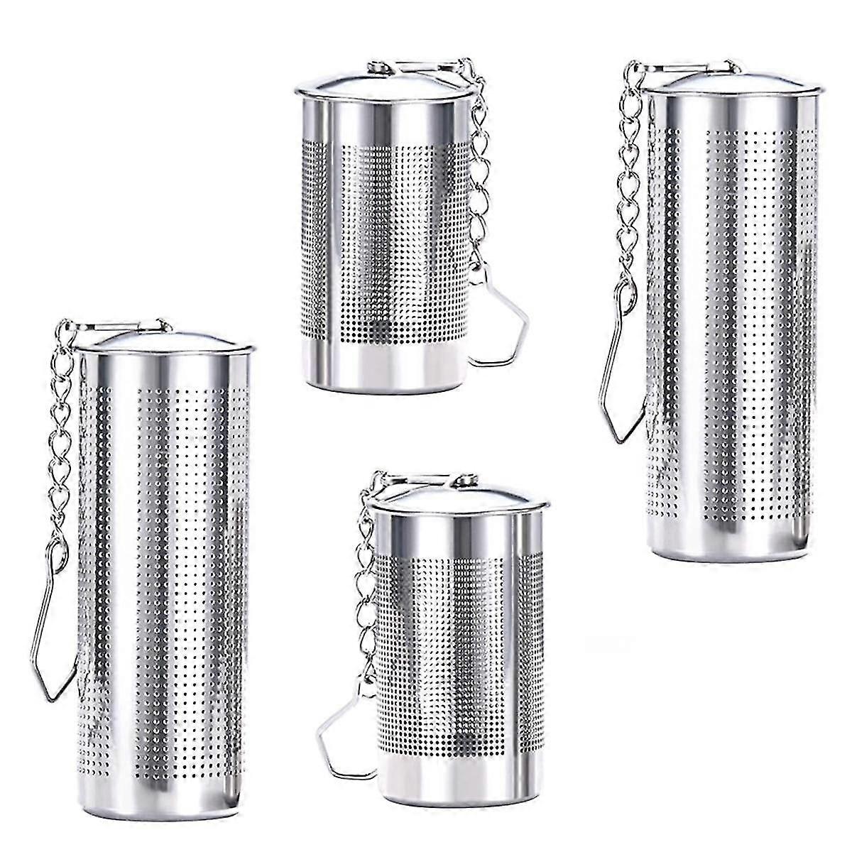 4PCS Tea Infusers compatible with Loose Tea,Tea Filter with Lid,Stainless Steel Tea Strainer with Chain Hook, T