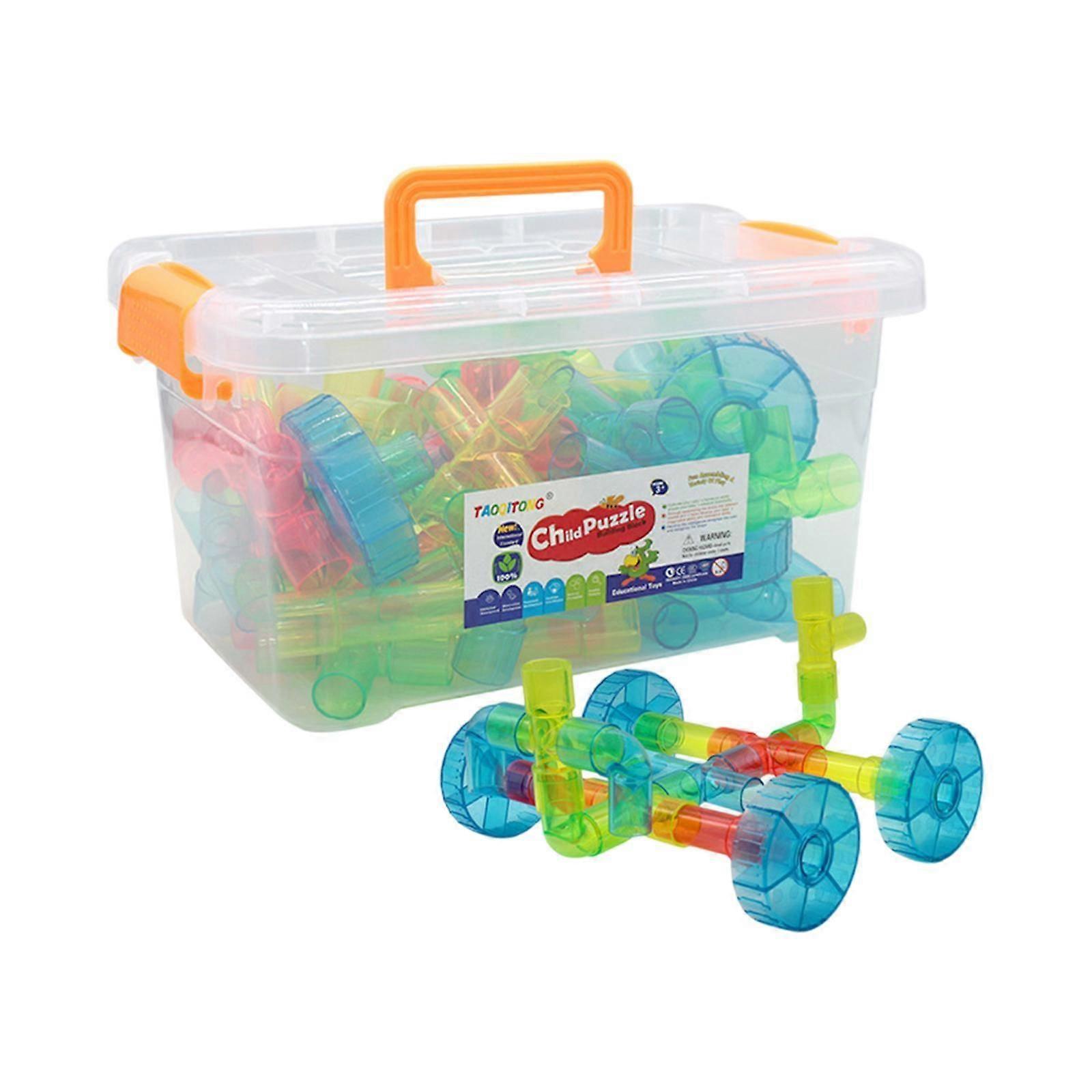 64x Building Toy Preschool Game Pipe Building Blocks for Toddlers Boys Girls