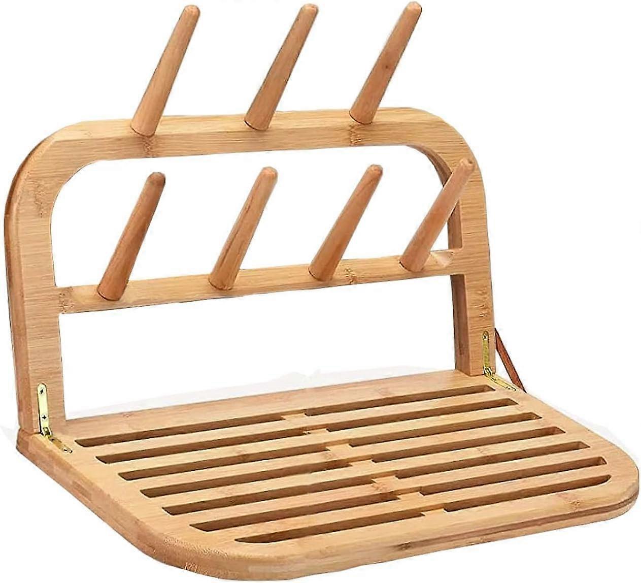 Bamboo Baby Bottle Drying Rack for Nipples and Accessories, Space Saving Design, Eco-Friendly Material, Compact Size