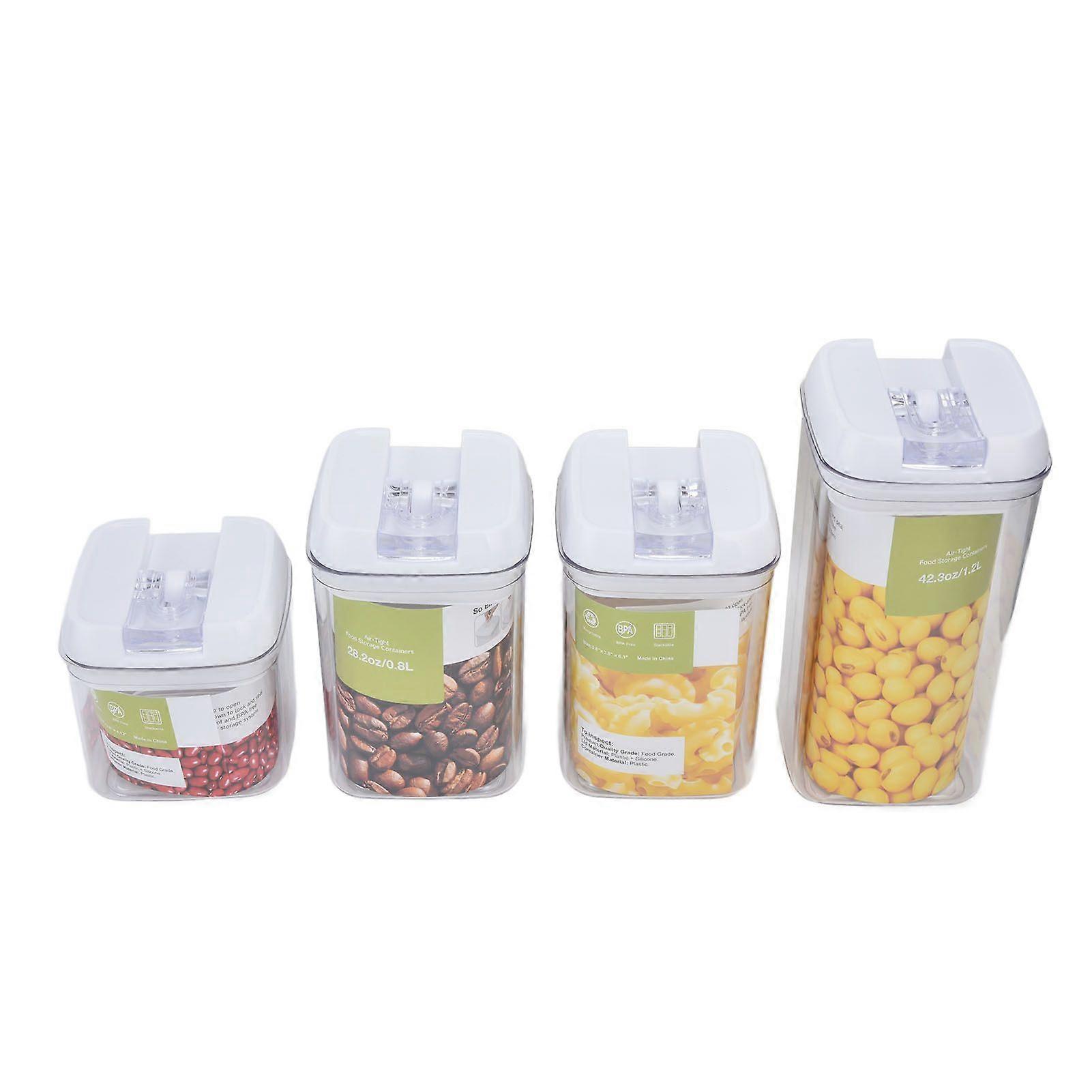 4Pcs/Set Kitchen Storage Box Transparent Multifunctional Sealed Jar for Home Kitchen