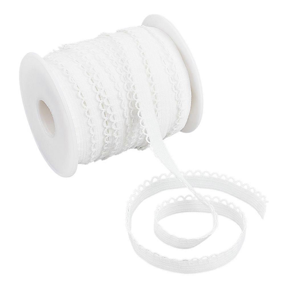 20 Yards Flat Picot Elastic Cord for Costume Crafts and Sewing White 10mm