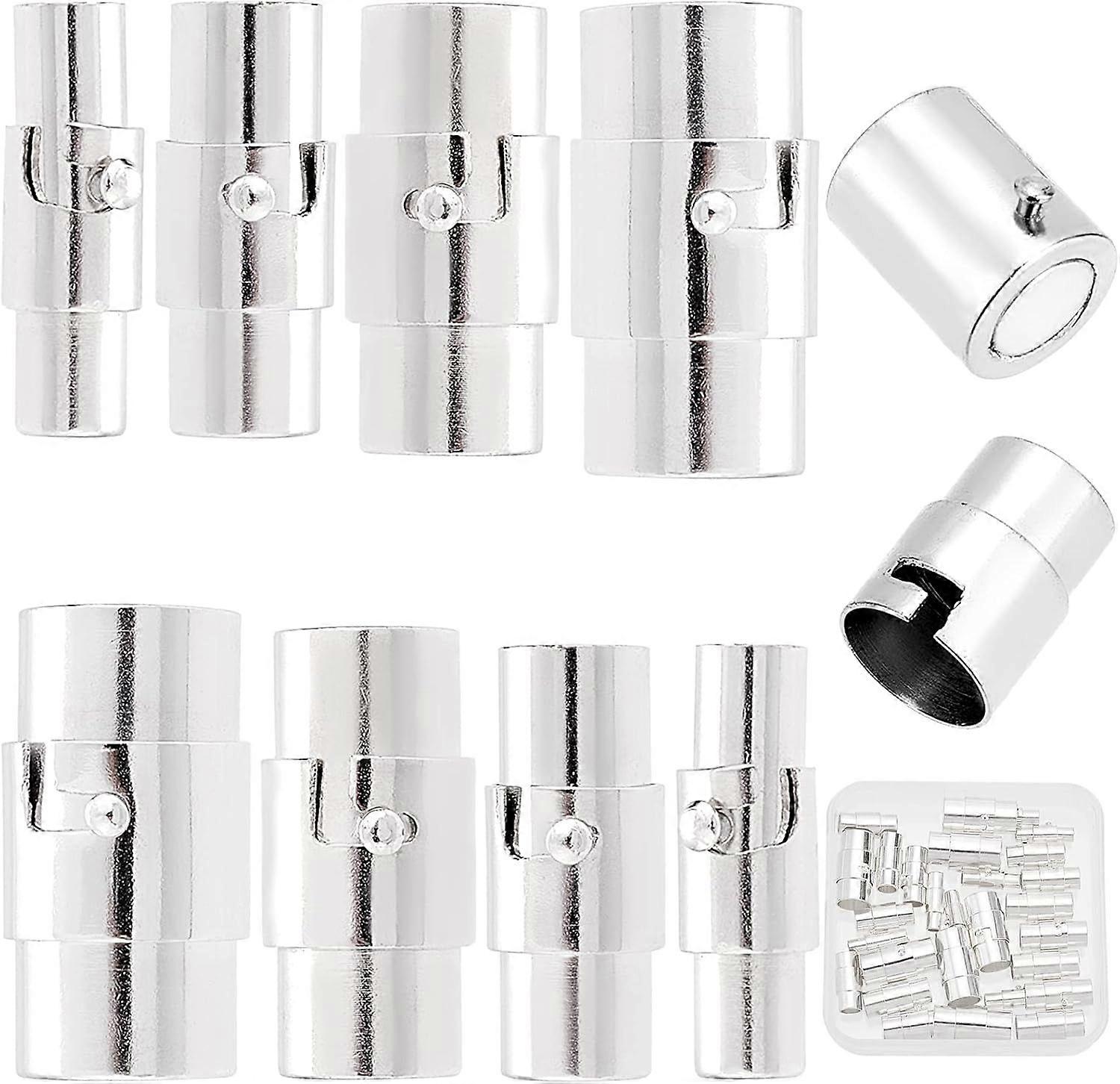 1 Box 32 Sets 4 Sizes Jewelry Clasp Converter Kumihimo End Caps Locking Clasps for Jewelry Making Leather Cord End Cap Clasps Bracelet Extender 3mm 4.