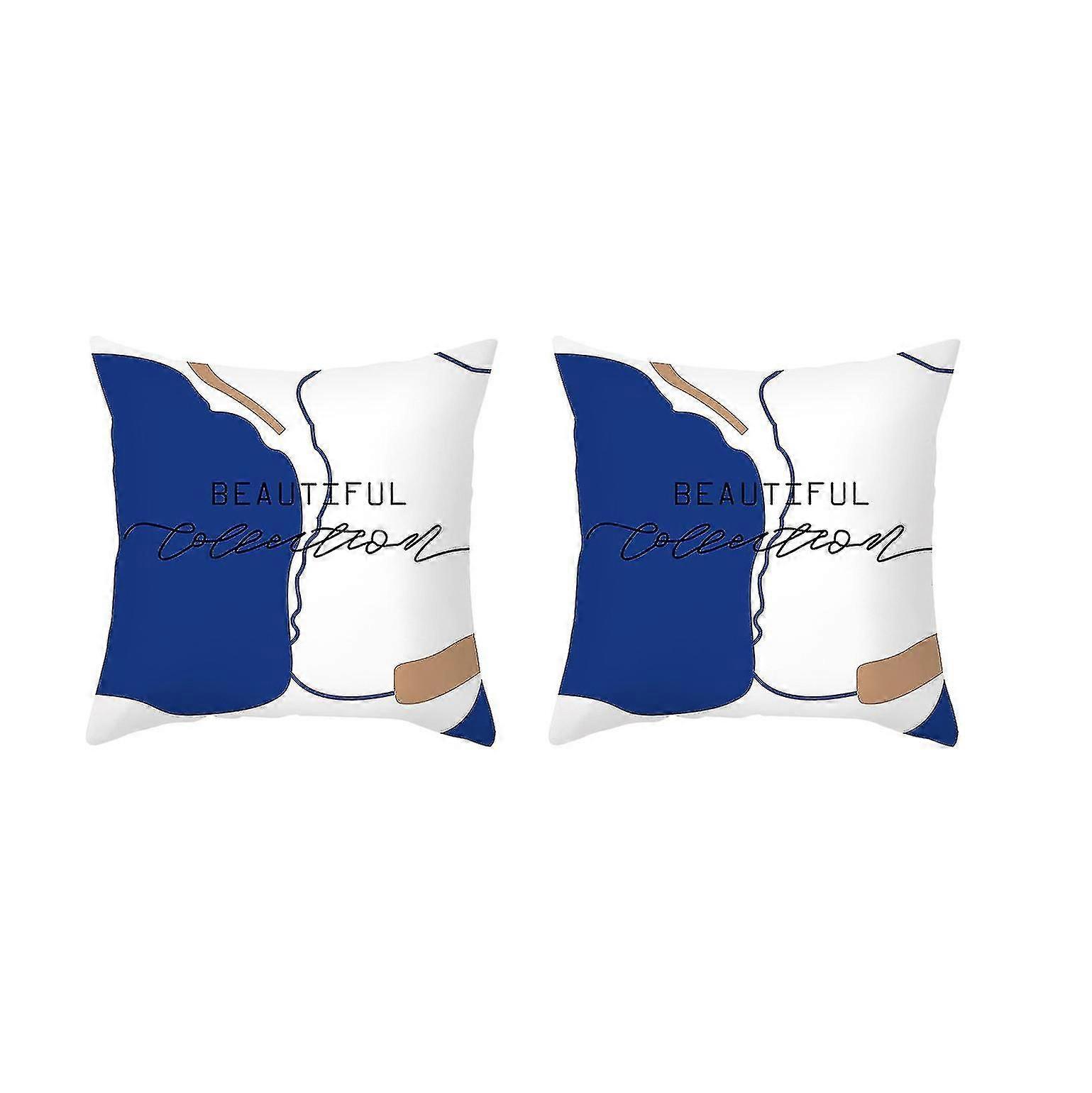 Nordic Simple Pillowcase Ins Blue Abstract Super Soft Print Pillow 16