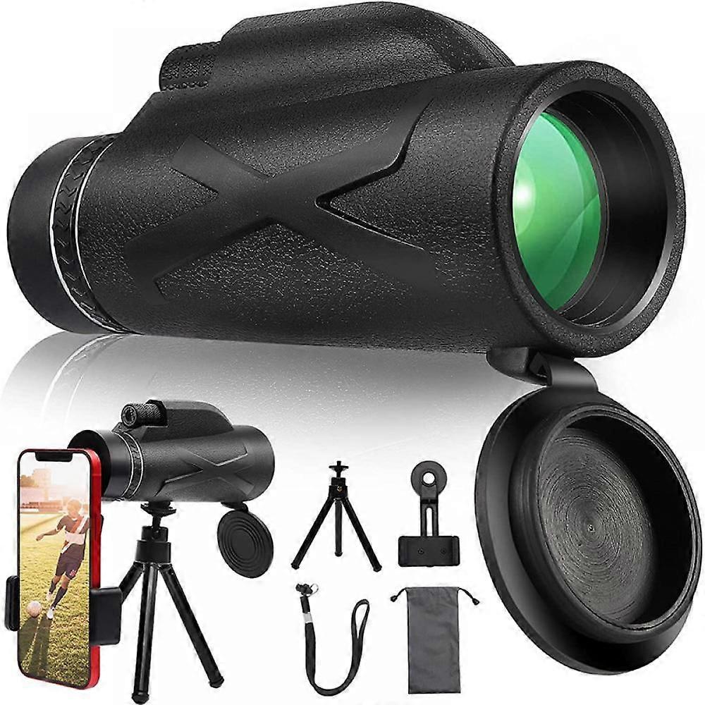 80X100 Monocular Telescope - with Smartphone Stand & Tripod, High Power Monocular HD Bifocal Scope Portable Waterproof & Anti-Fog