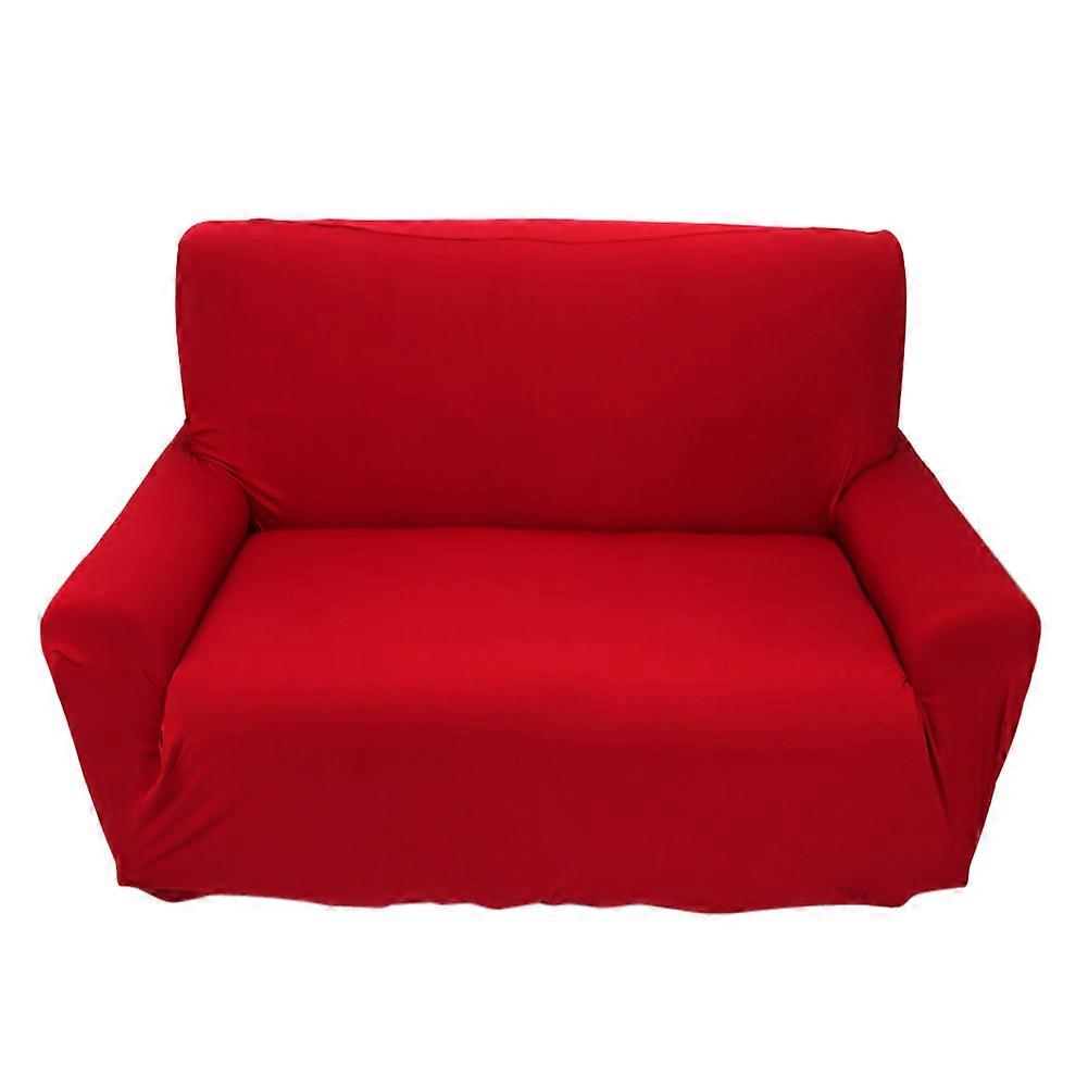 7 Solid Pure Colour Home Couch Stretch Sofa SlipCover 2 Seater Polyester Burgundy
